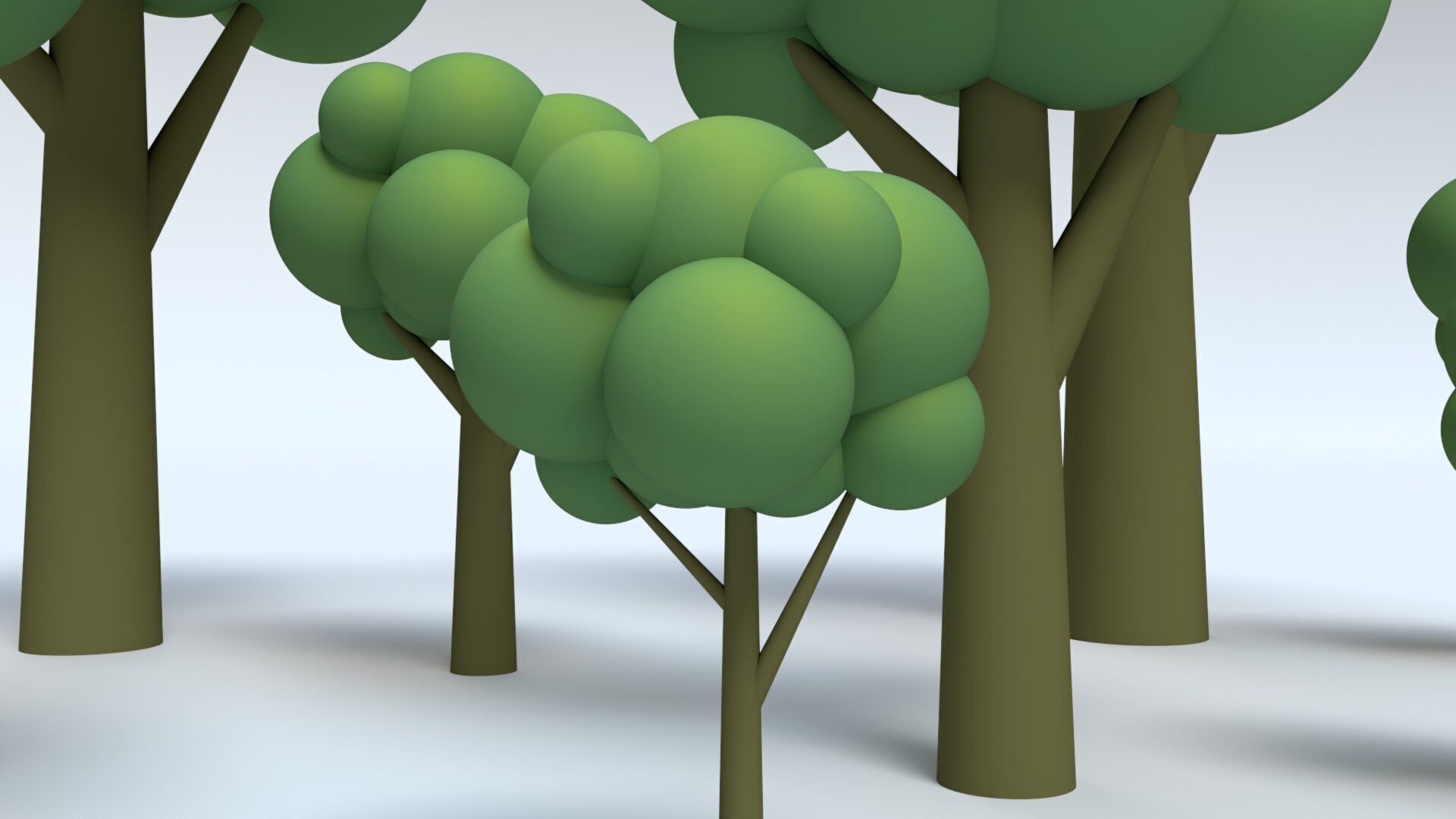 Cartoon Low Poly Trees Low-poly 3D model_8