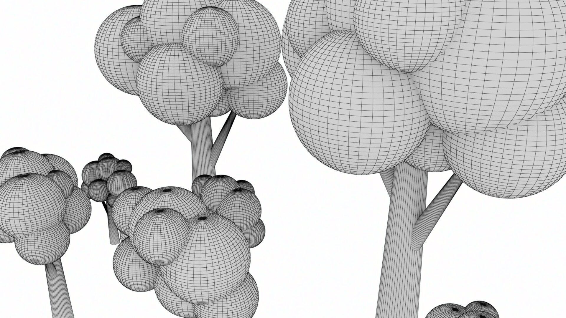 Cartoon Low Poly Trees Low-poly 3D model_11