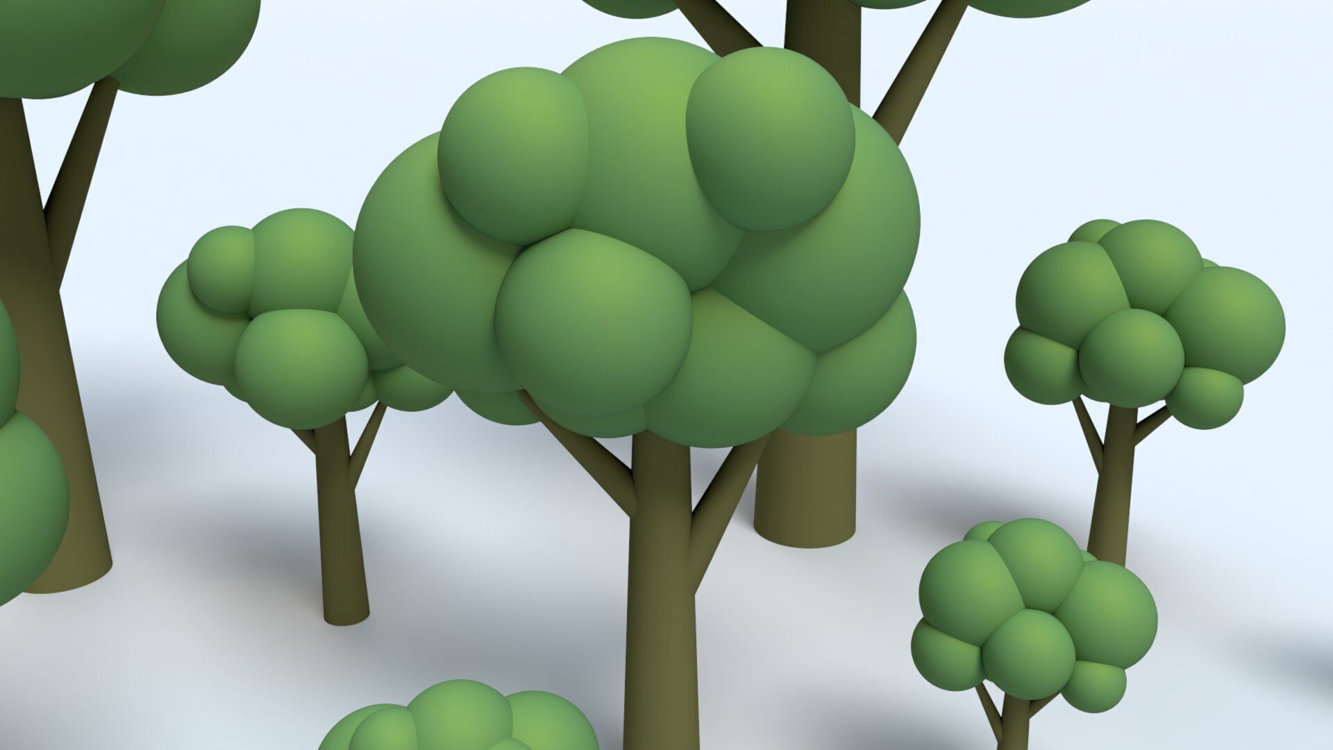 Cartoon Low Poly Trees Low-poly 3D model_4