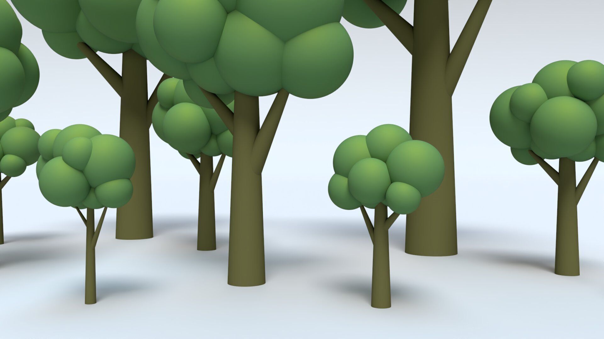 Cartoon Low Poly Trees Low-poly 3D model_6