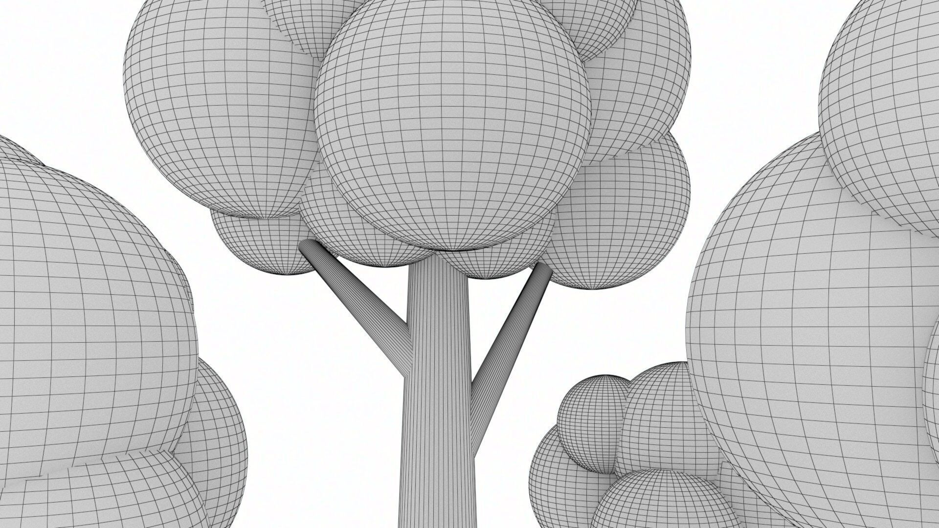Cartoon Low Poly Trees Low-poly 3D model_14