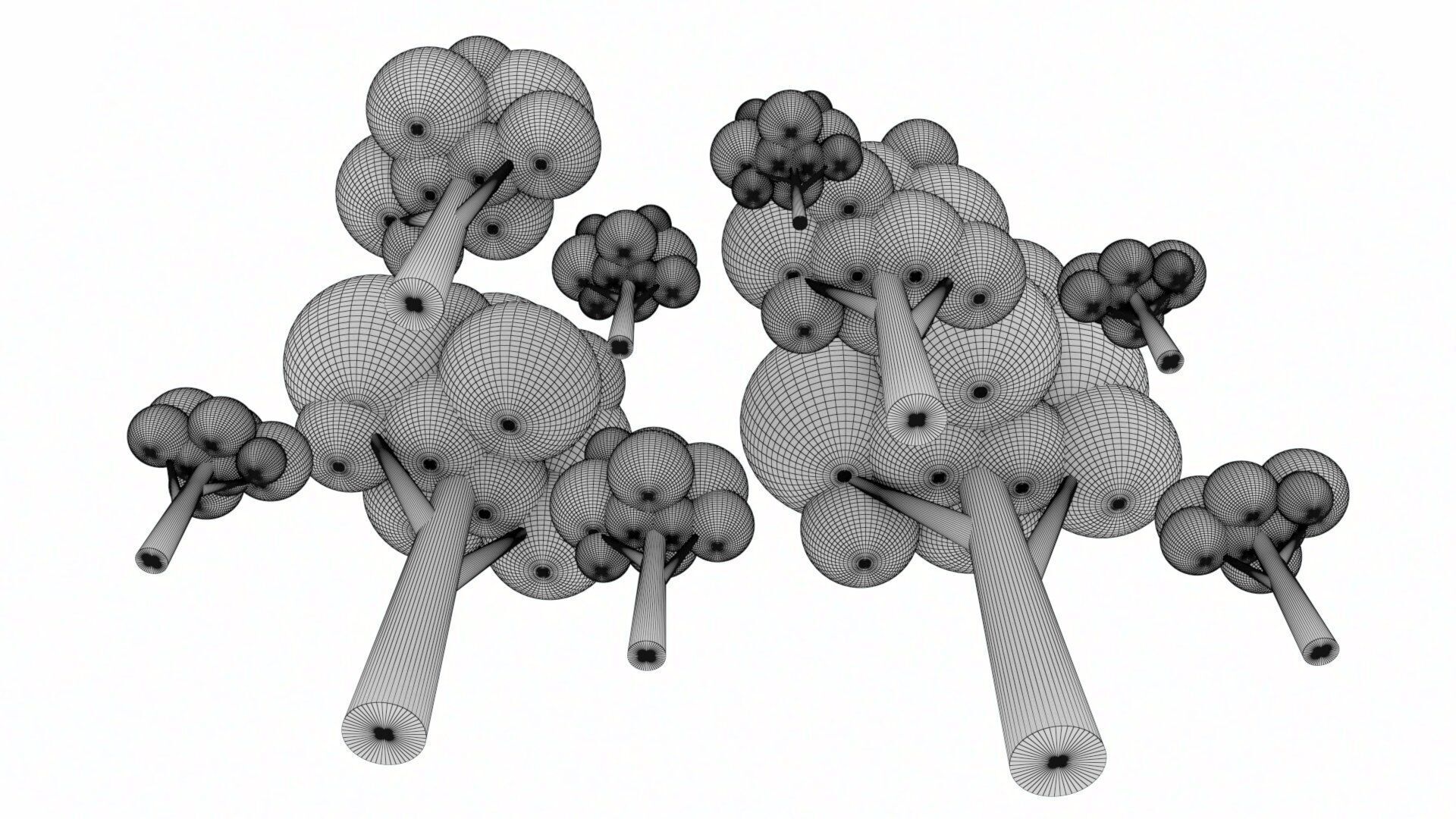 Cartoon Low Poly Trees Low-poly 3D model_13