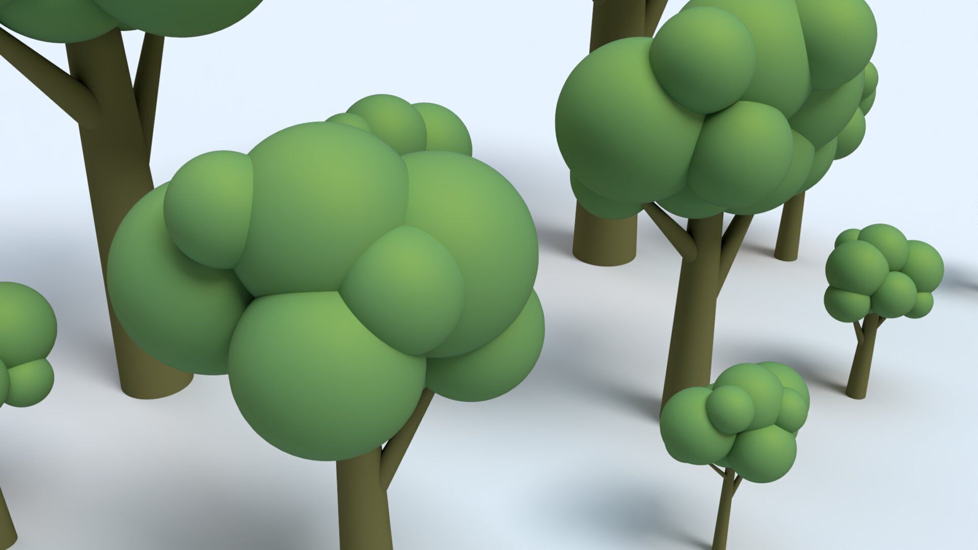 Cartoon Low Poly Trees Low-poly 3D model_3
