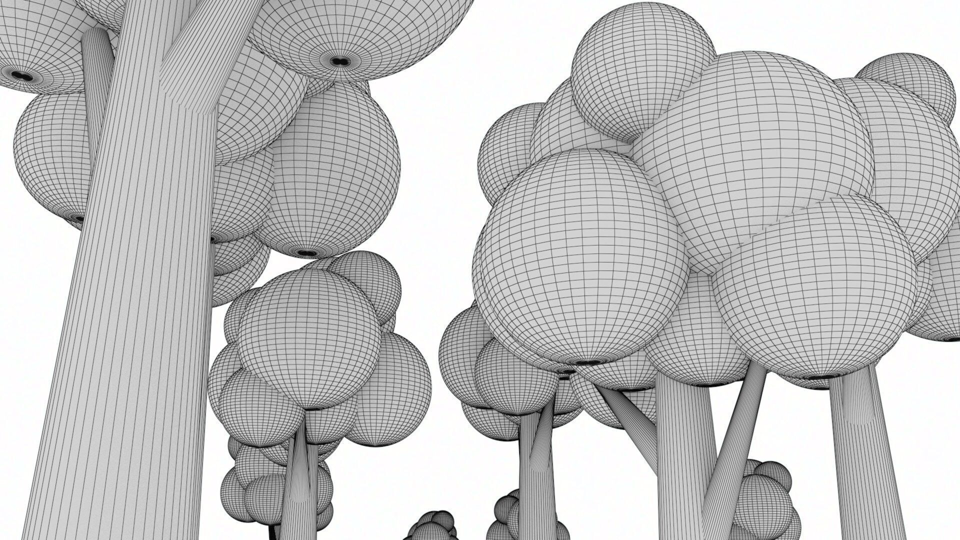 Cartoon Low Poly Trees Low-poly 3D model_12