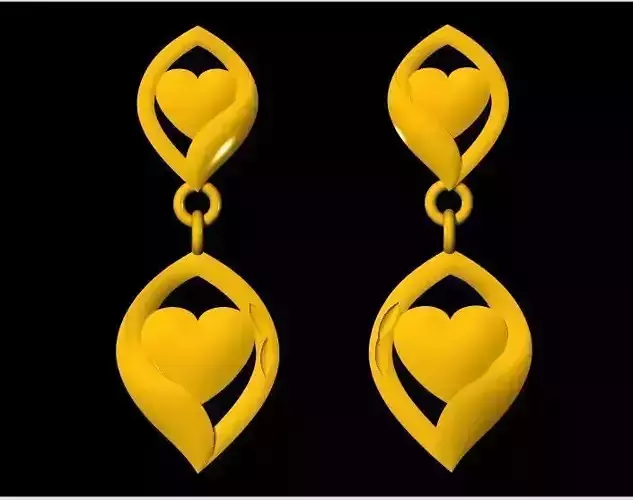 heart earrings 3dm file