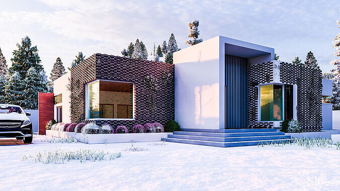 3Bedroom-residential-apartment Low-poly 3D model