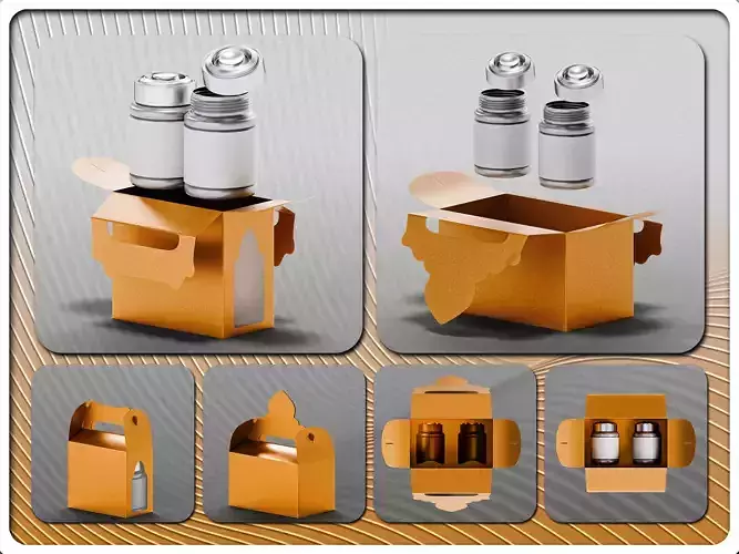 Eid Mubarak Hampers Box 3D with Jars  PBR Texture