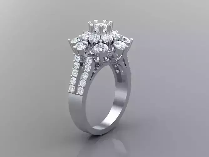 Top Women Ring 3DM STL Jewelry 1WR264