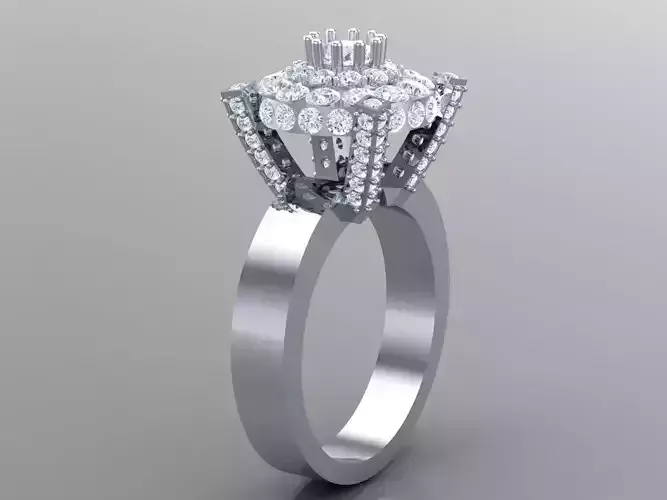 Top Women Ring 3DM STL Jewelry 1WR260