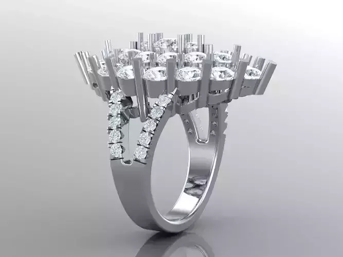 Top Women Ring 3DM STL Jewelry 1WR257