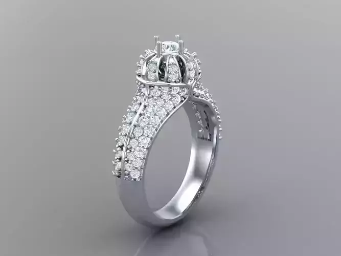 Top Women Ring 3DM STL Jewelry 1WR246