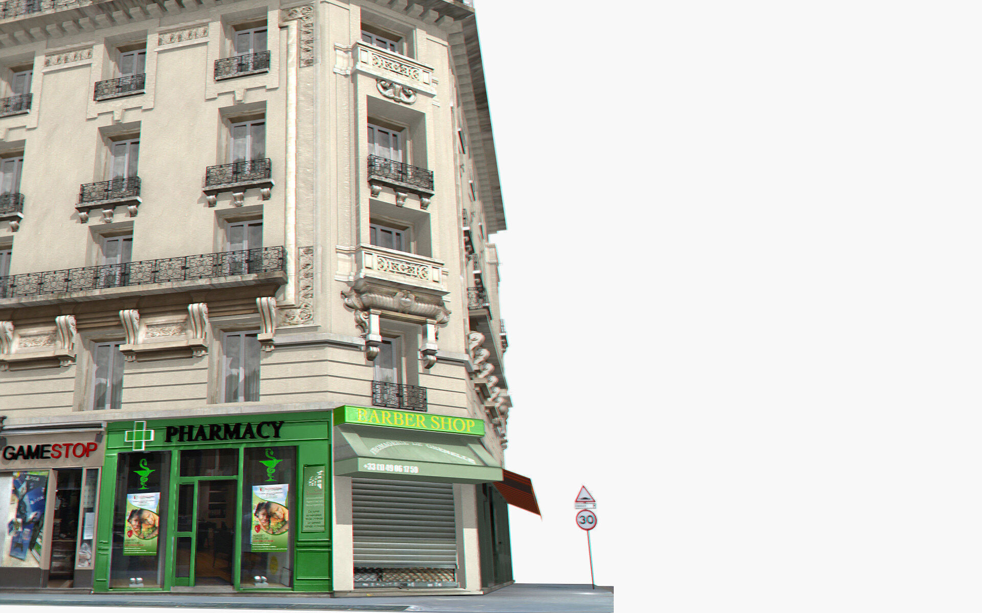 Paris House Collection Low-poly 3D model_20