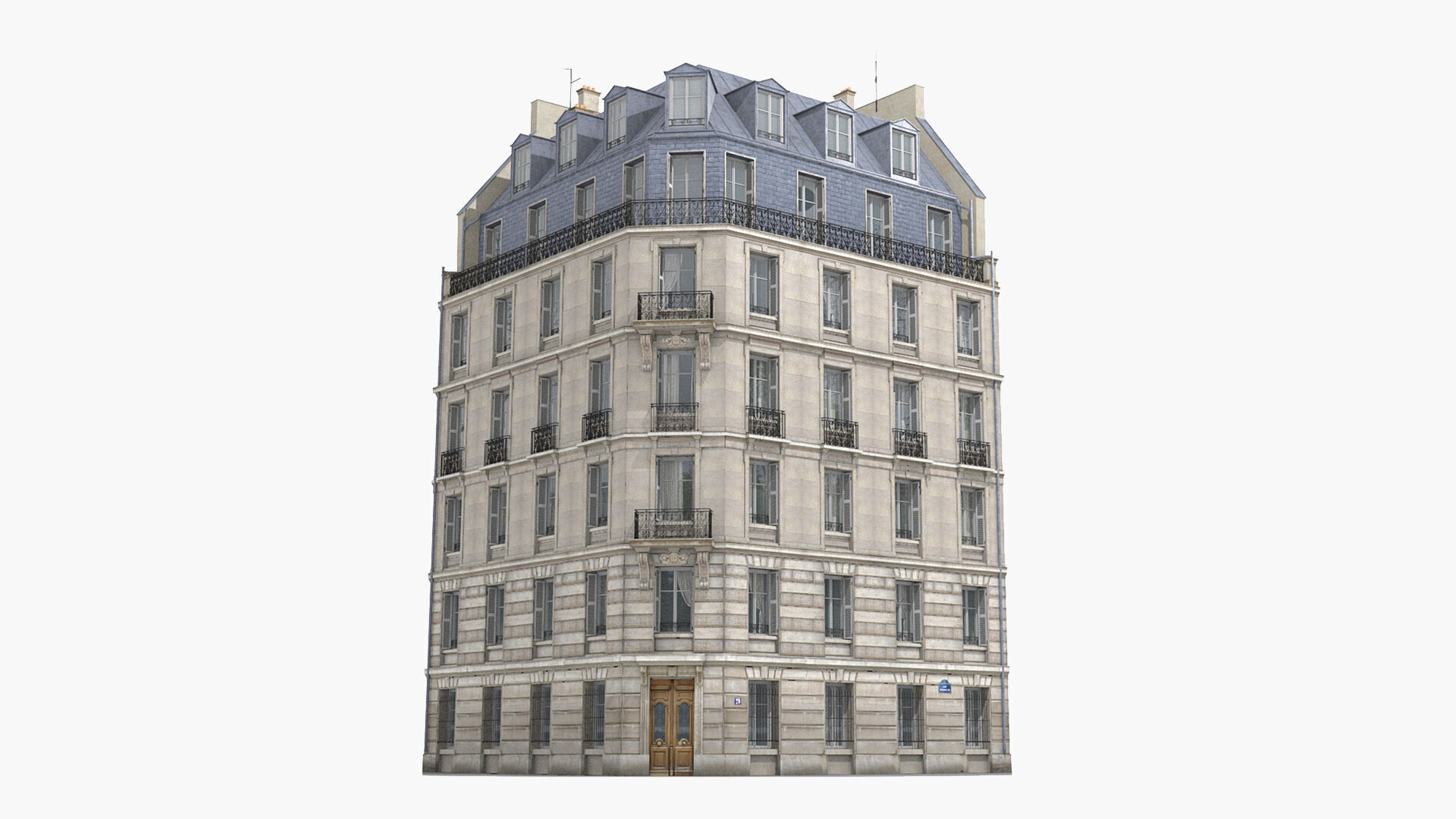 Paris House Collection Low-poly 3D model_8