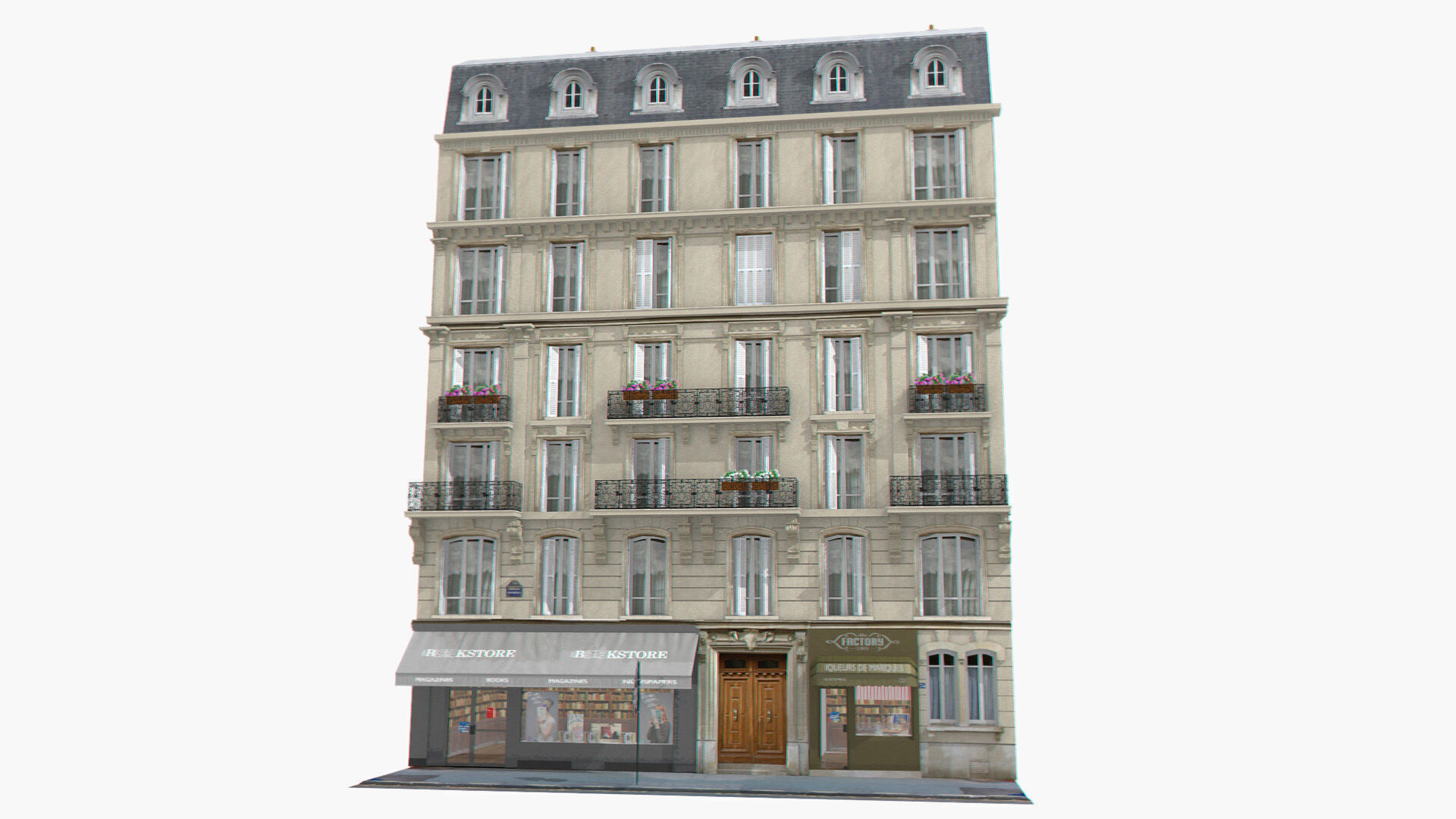 Paris House Collection Low-poly 3D model_10