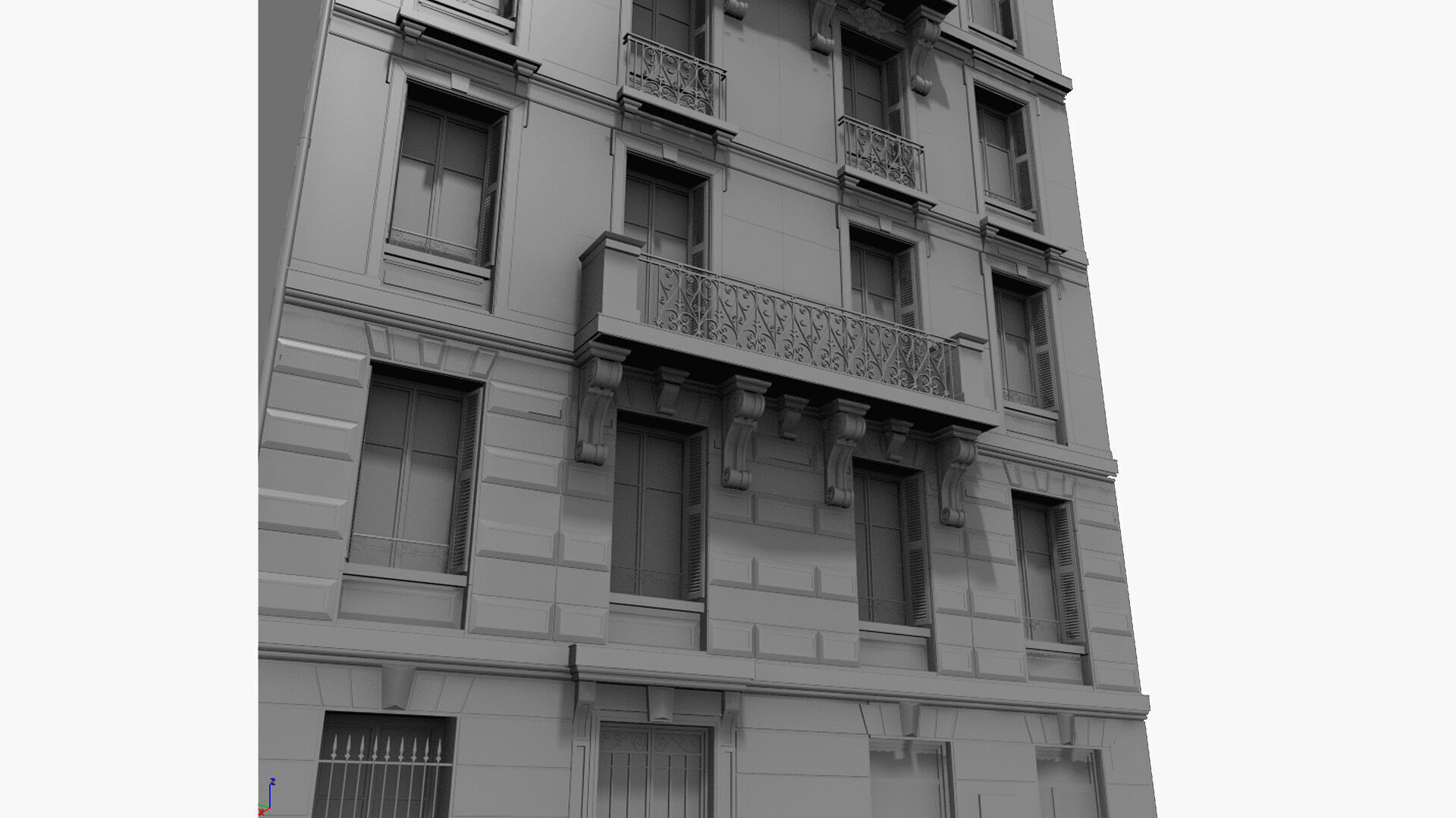 Paris House Collection Low-poly 3D model_17