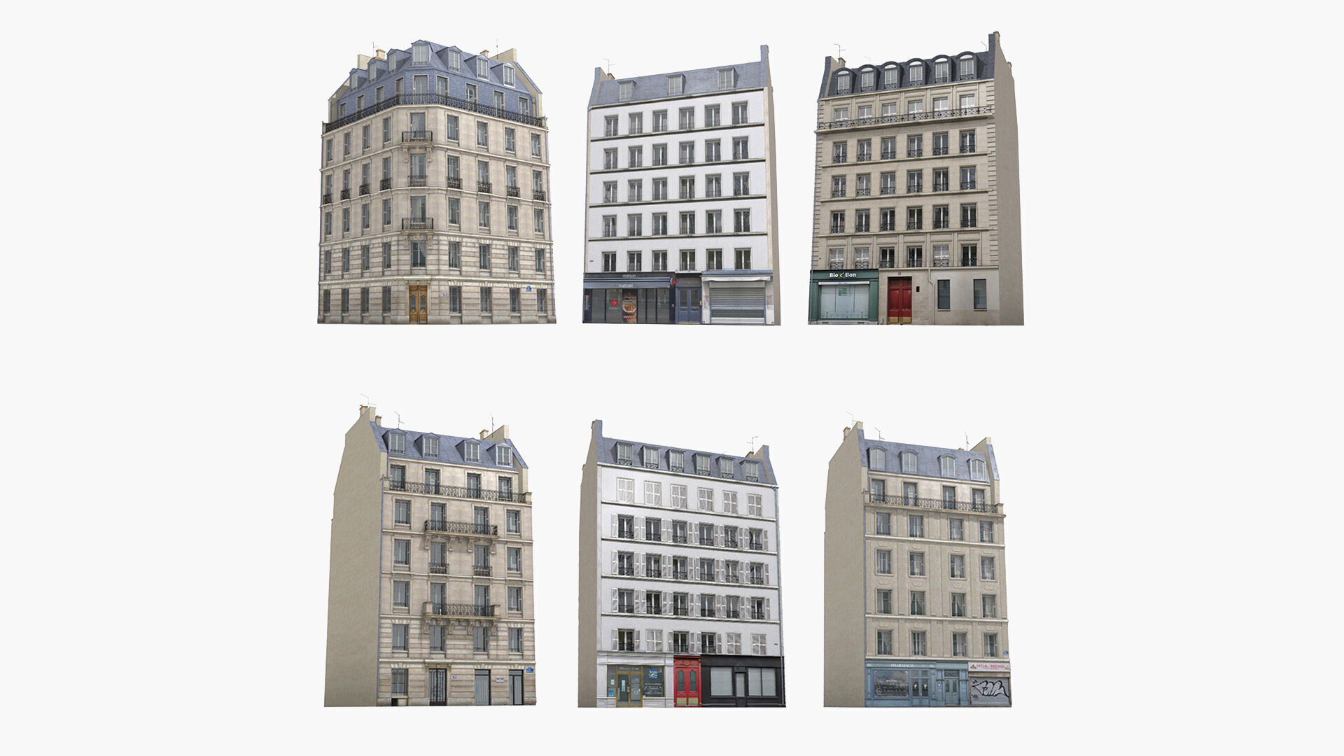 Paris House Collection Low-poly 3D model_2