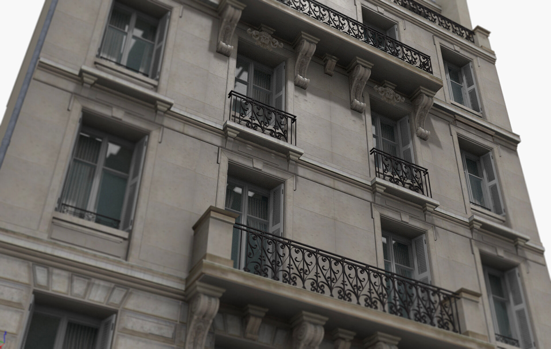 Paris House Collection Low-poly 3D model_15