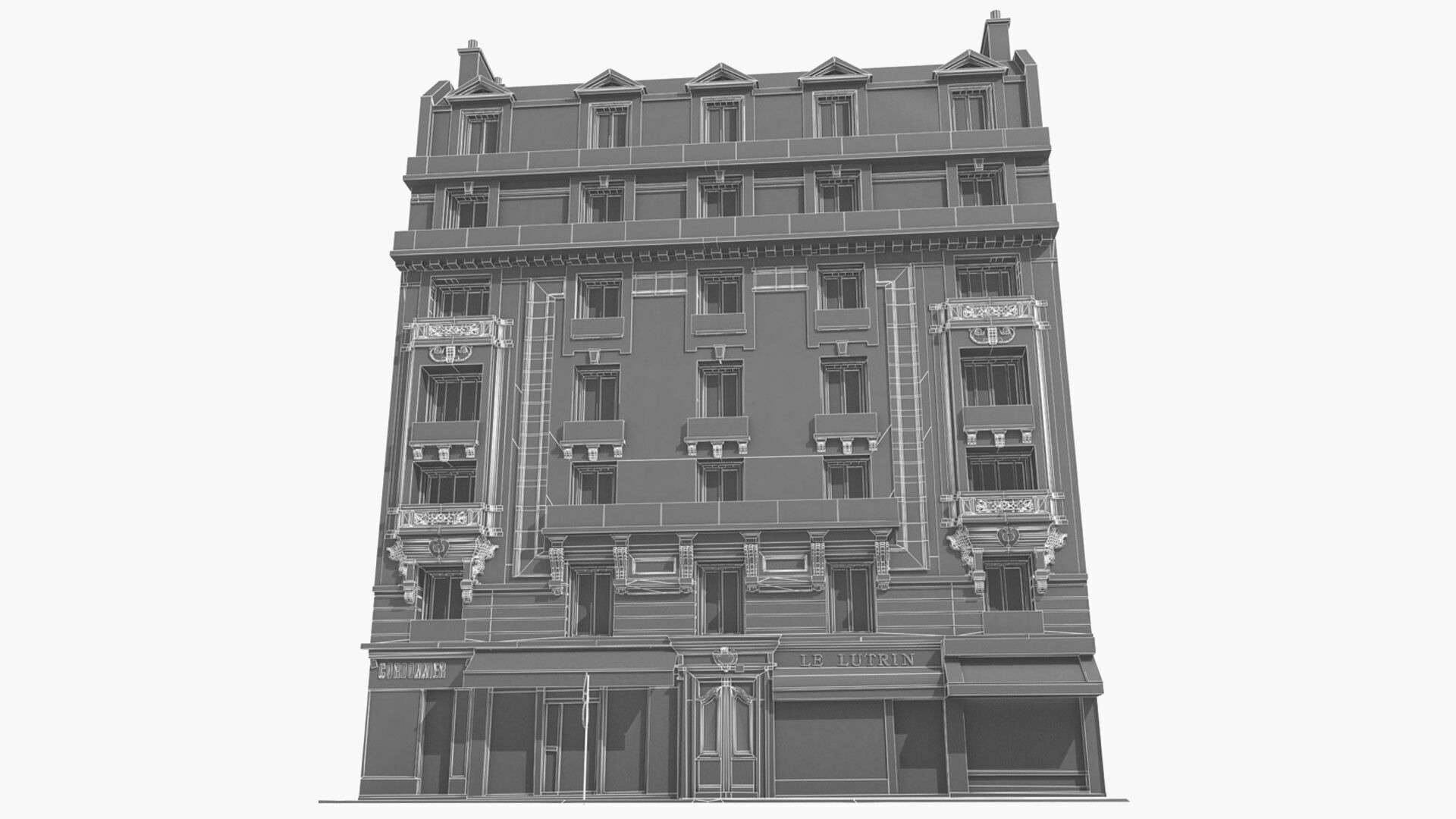 Paris House Collection Low-poly 3D model_13