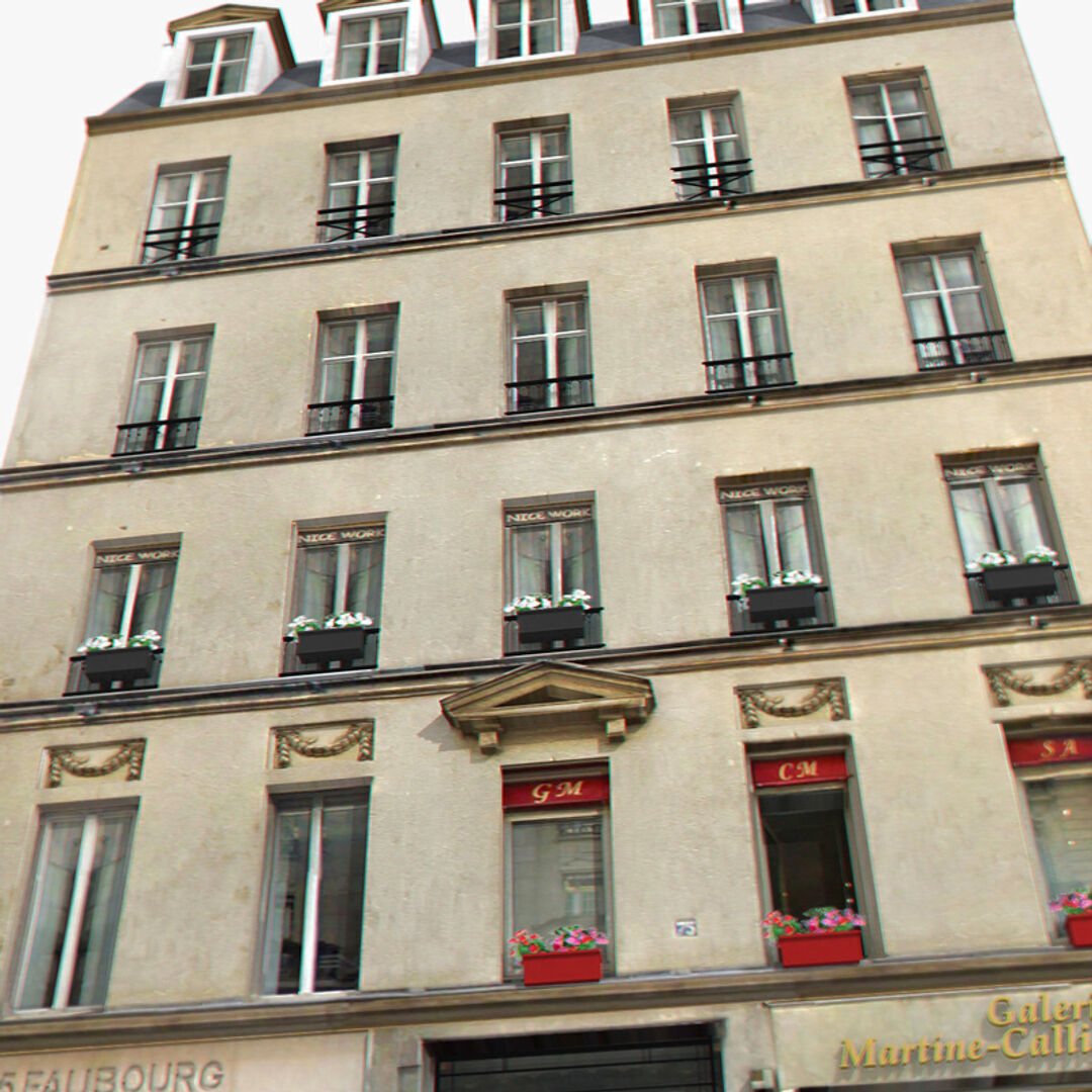 Paris House Collection Low-poly 3D model_18