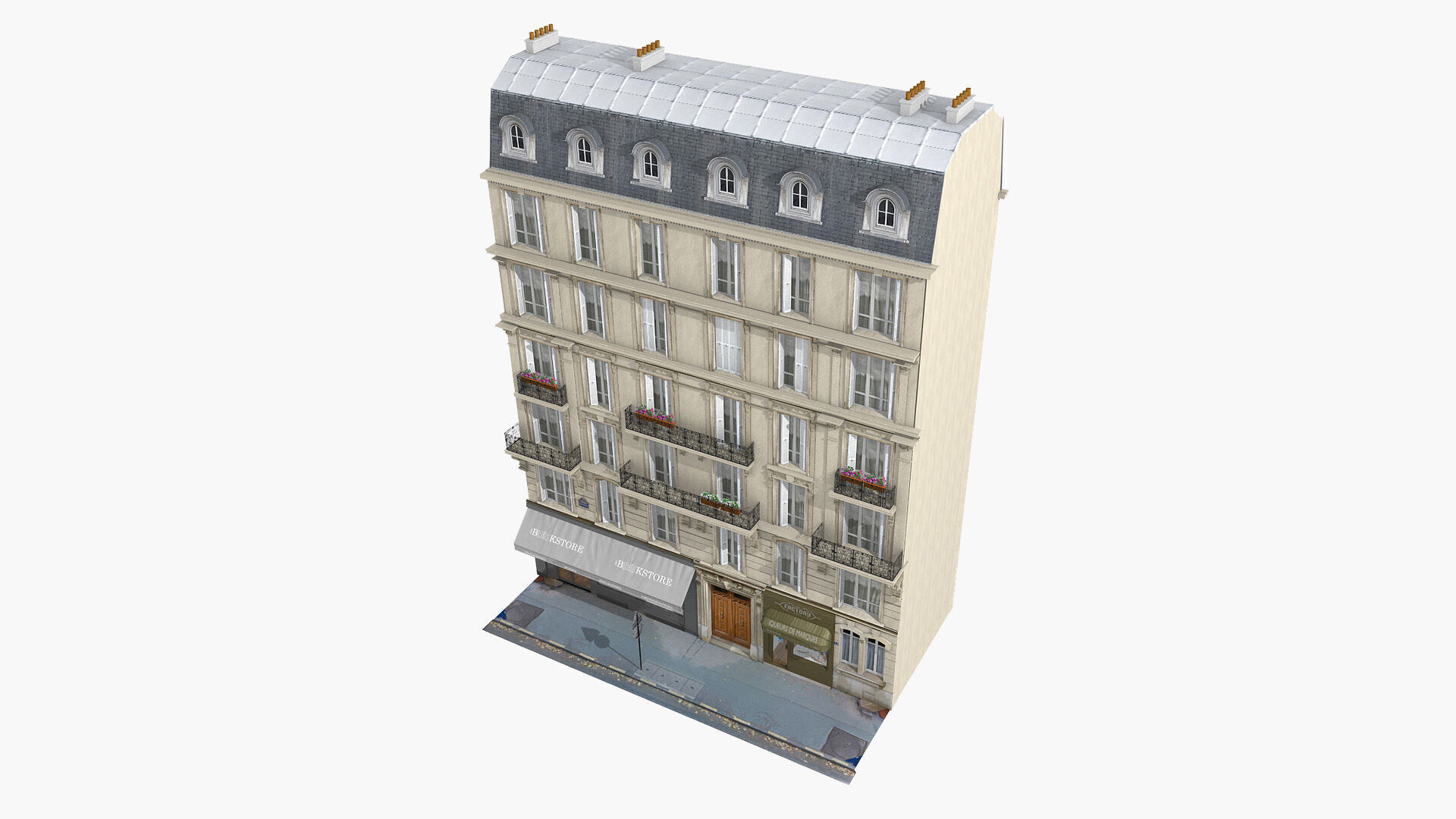 Paris House Collection Low-poly 3D model_25