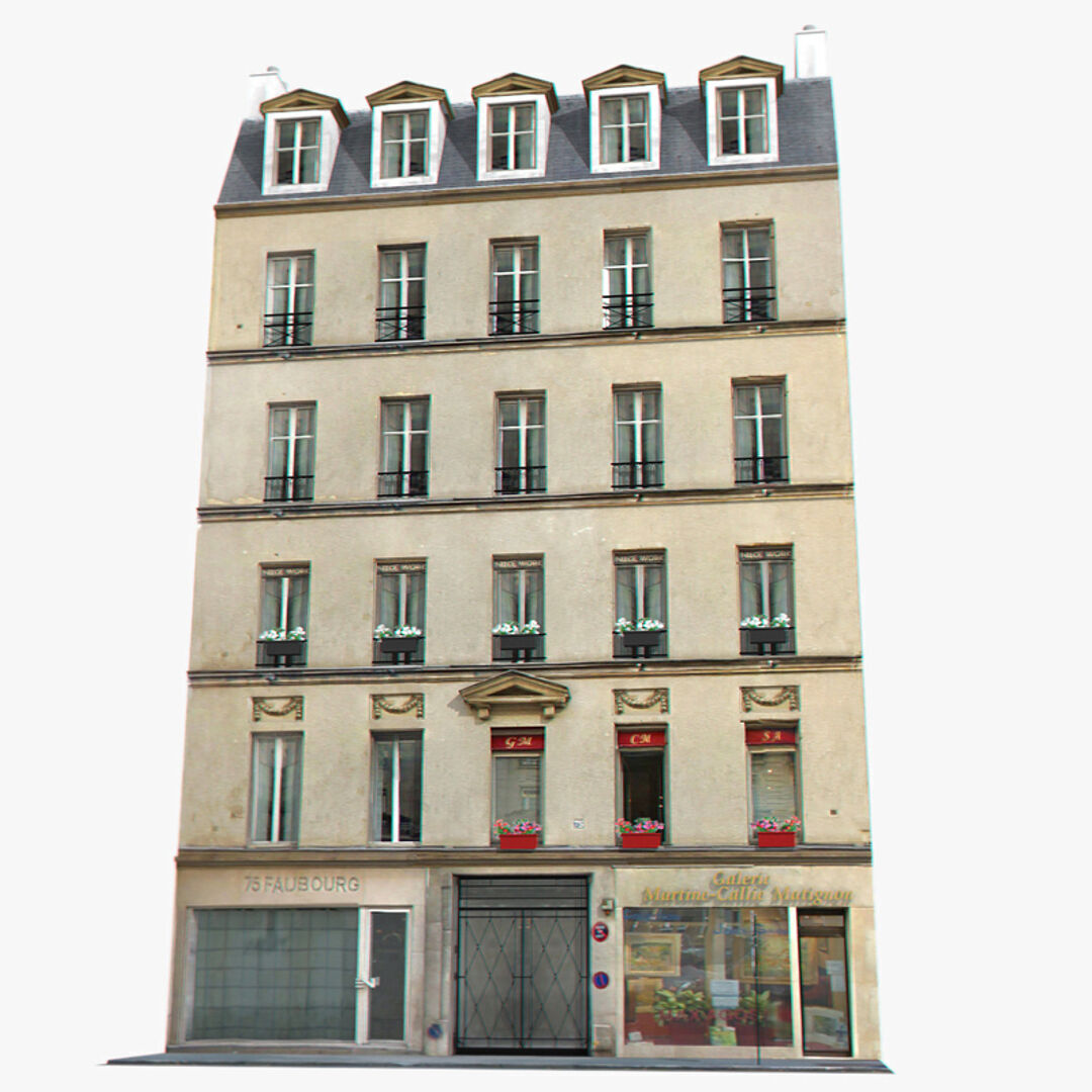 Paris House Collection Low-poly 3D model_11