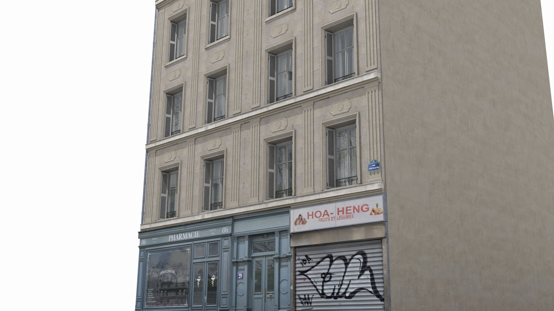 Paris House Collection Low-poly 3D model_23