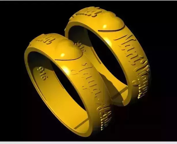 couple band ring 3dm file
