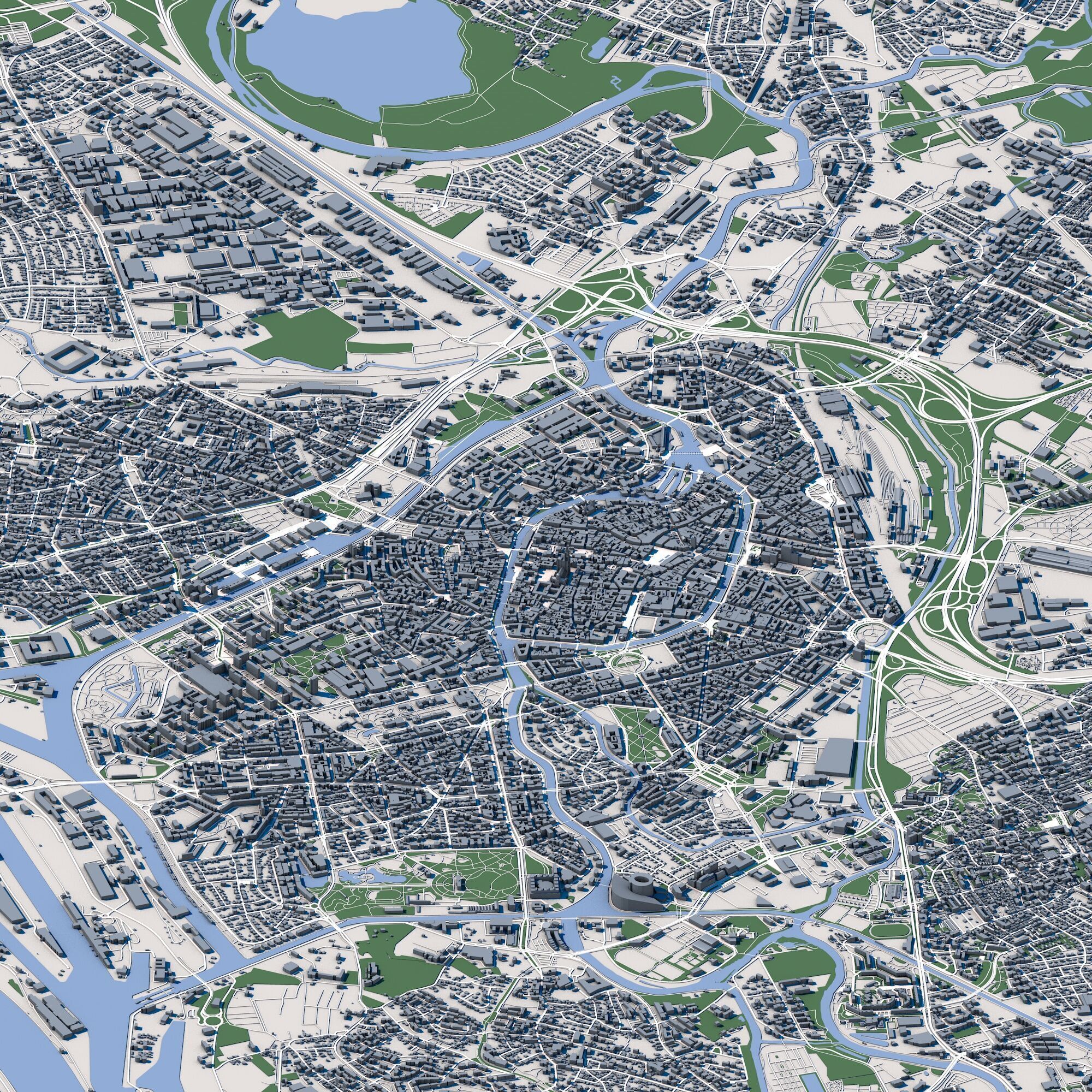 Strasbourg City France 3D model_7