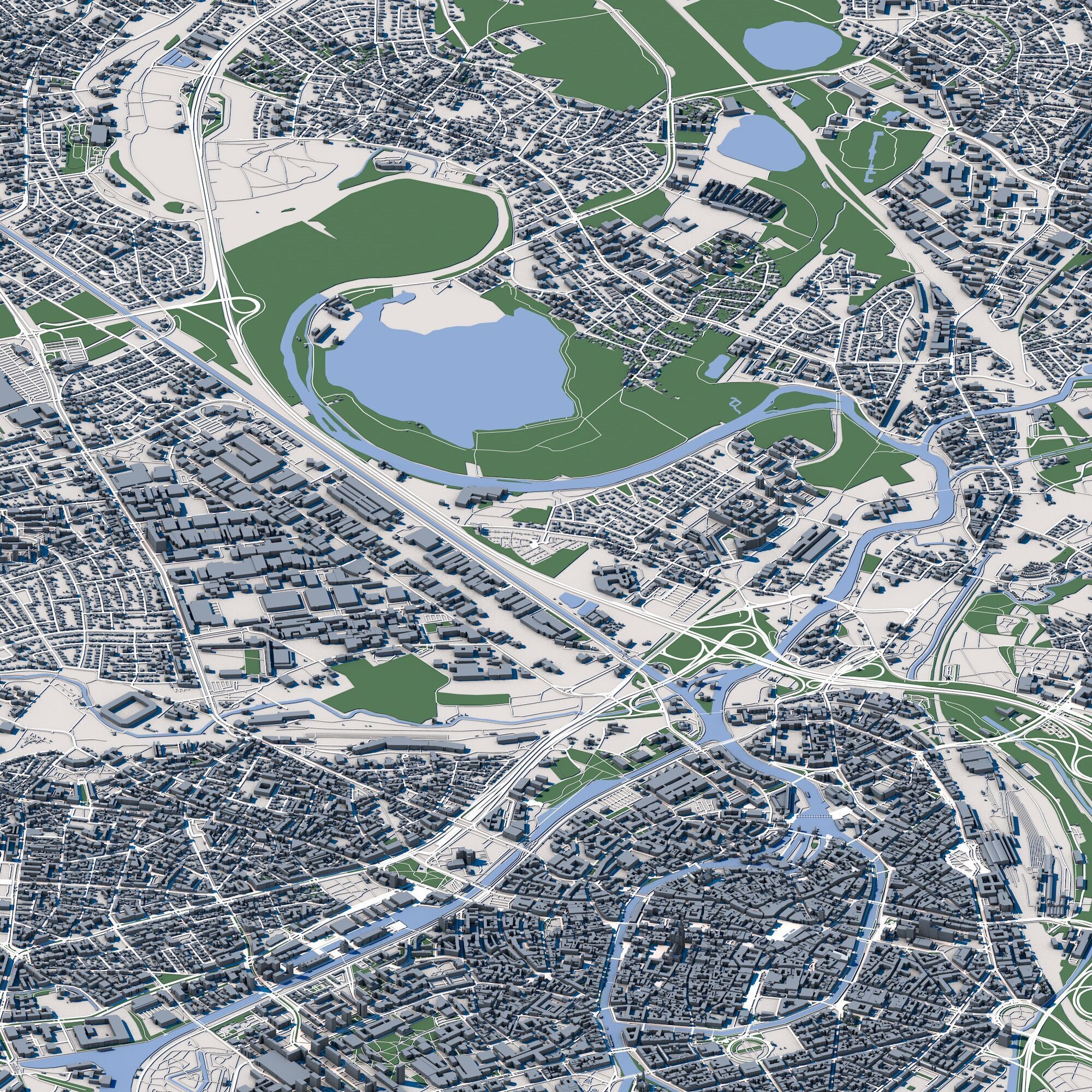 Strasbourg City France 3D model_8