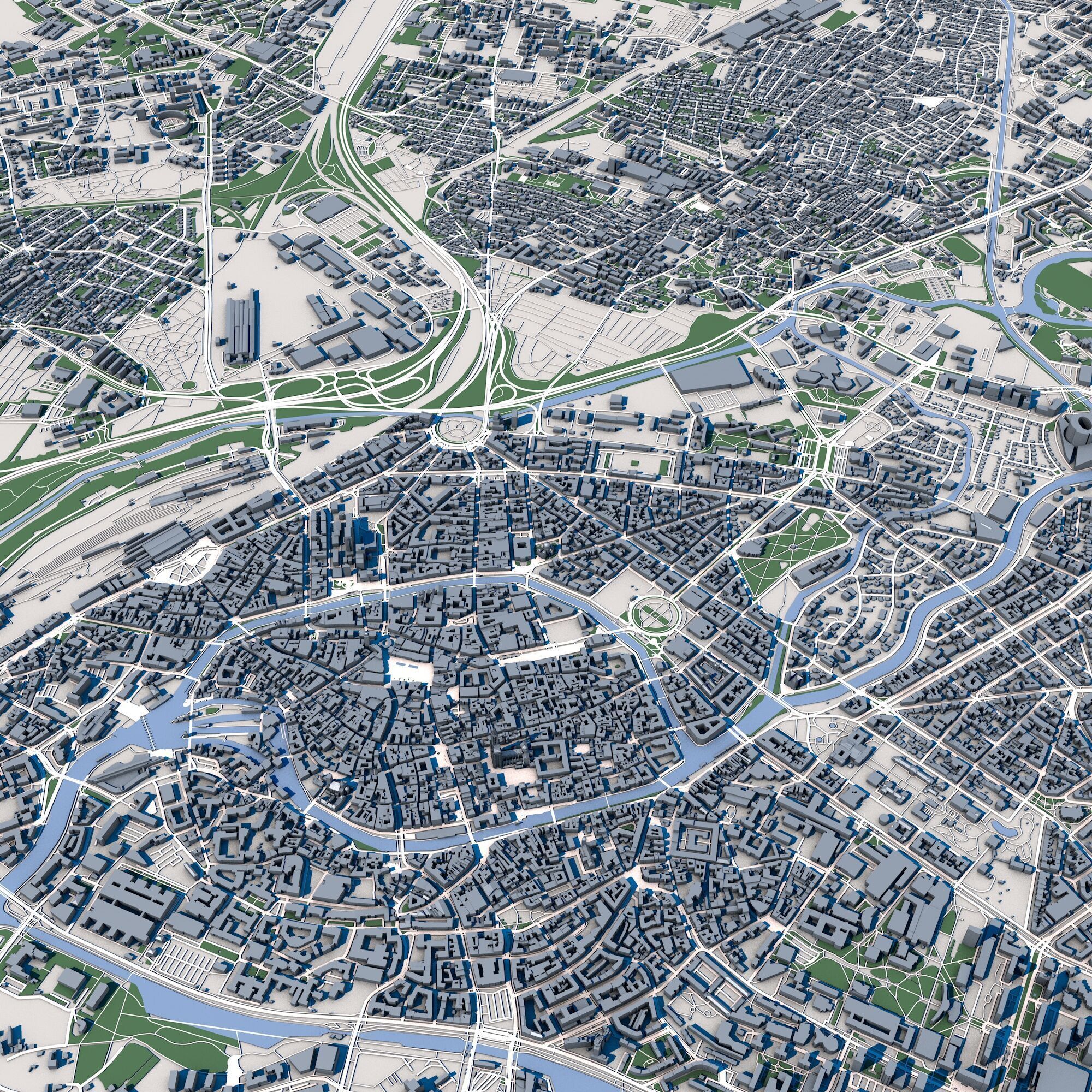 Strasbourg City France 3D model_4