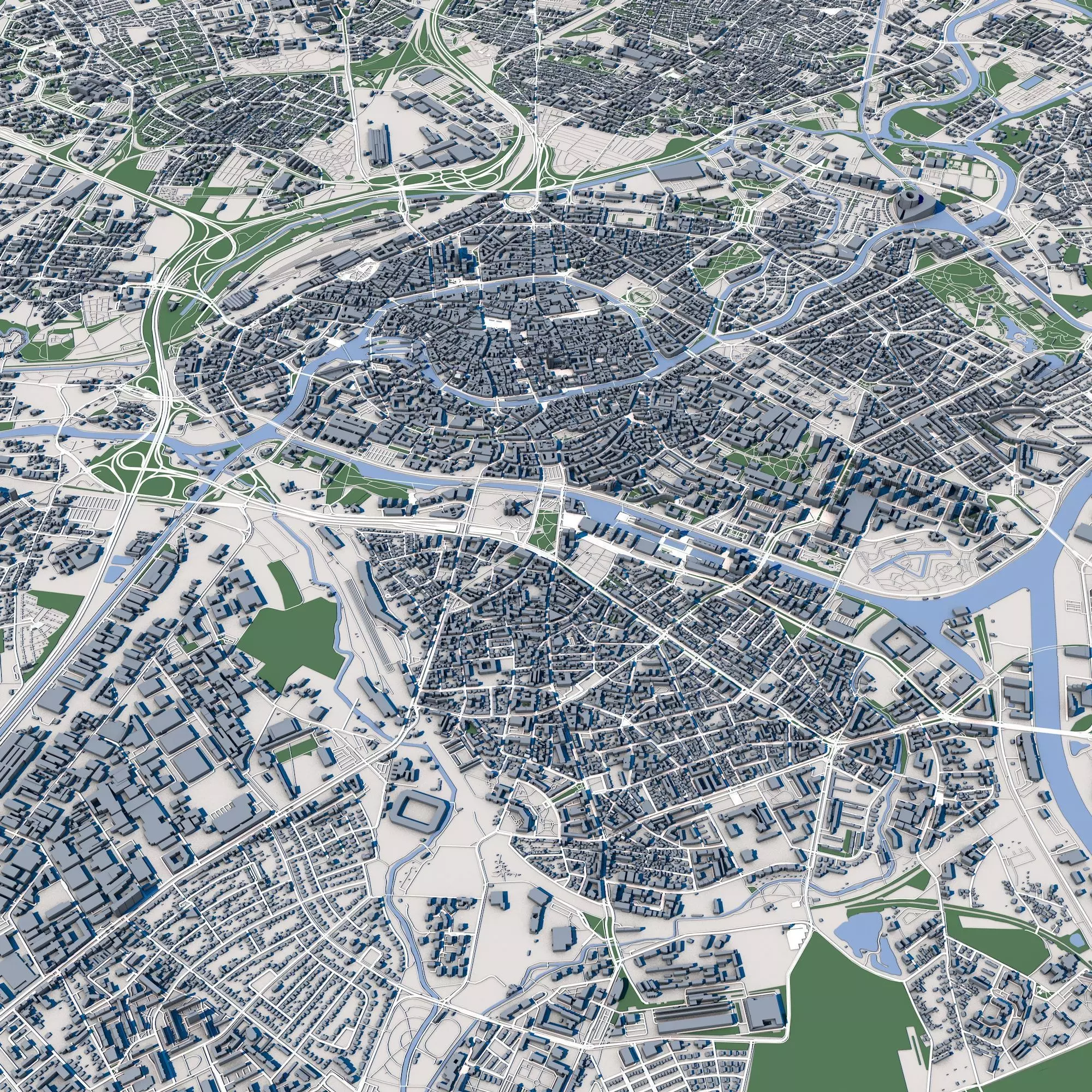 Strasbourg City France 3D model_0