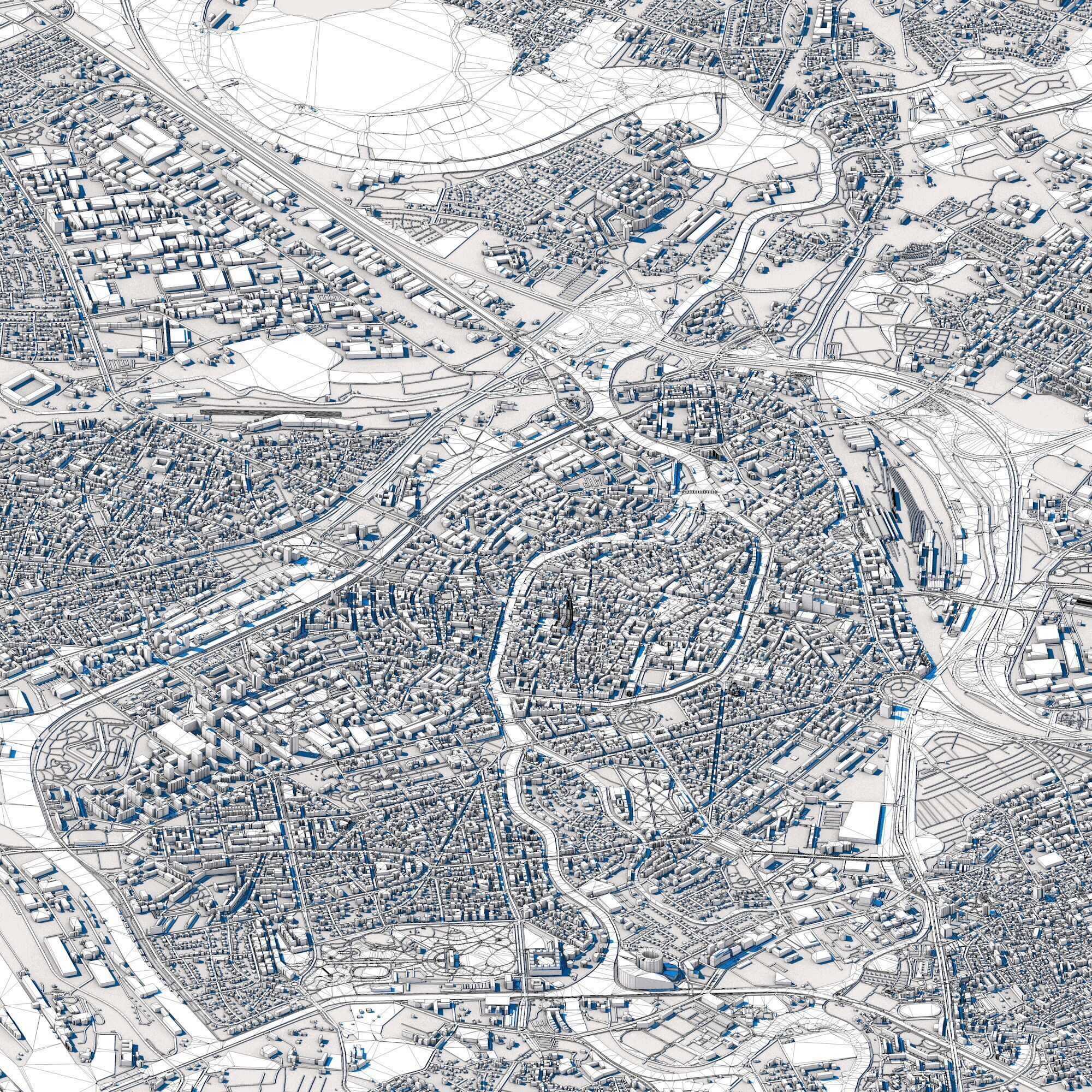 Strasbourg City France 3D model_9