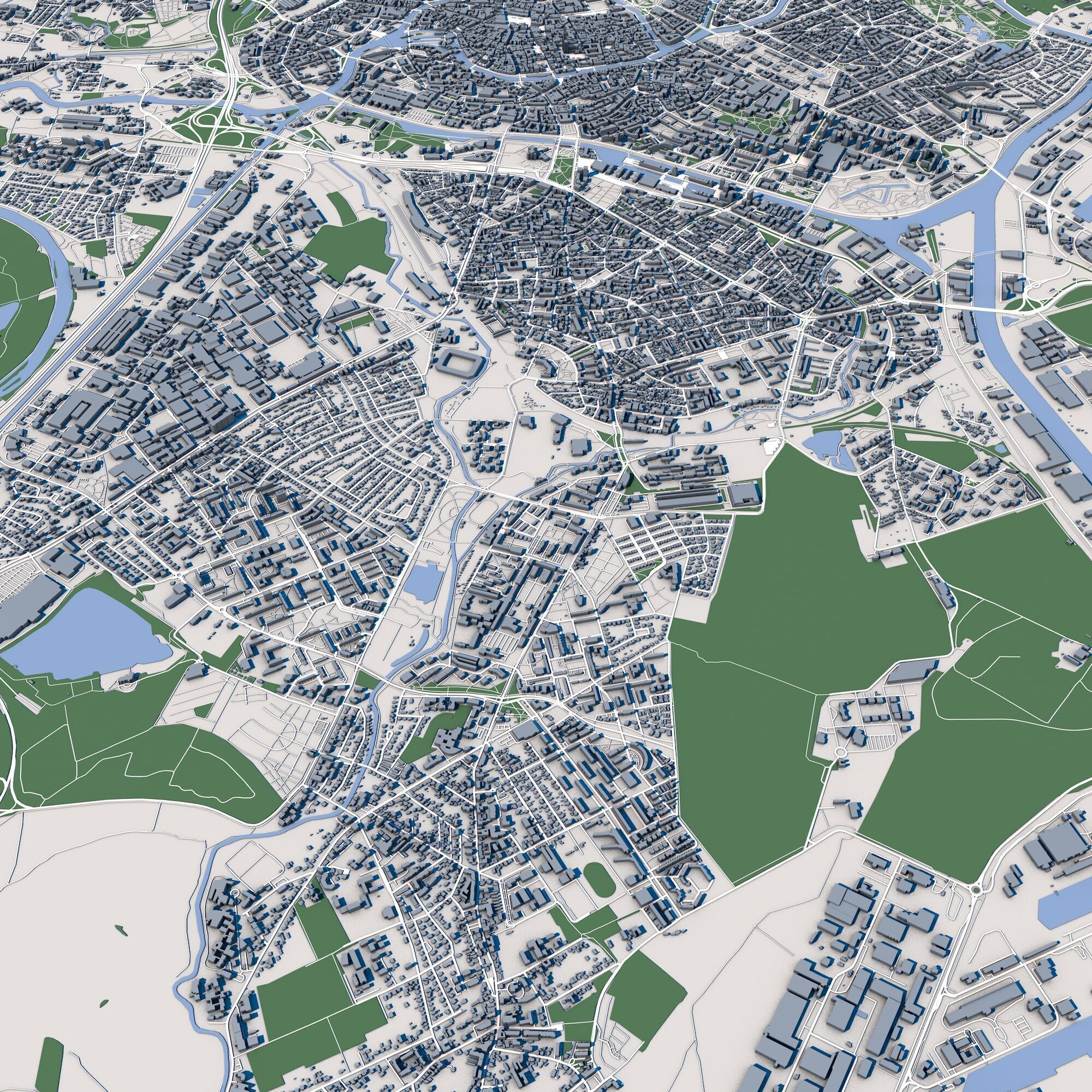 Strasbourg City France 3D model_6