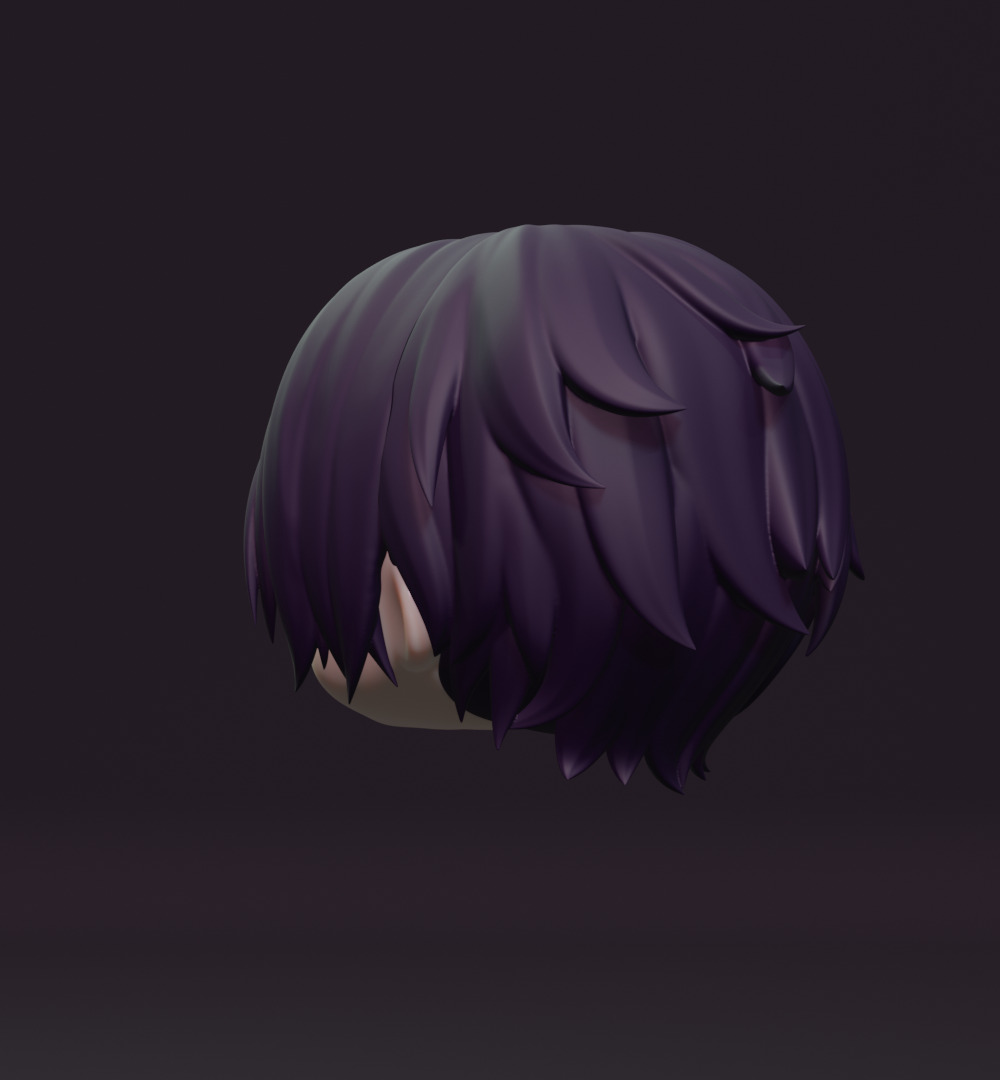 Yato Noragami custom hair nendoroid 3D print model_5