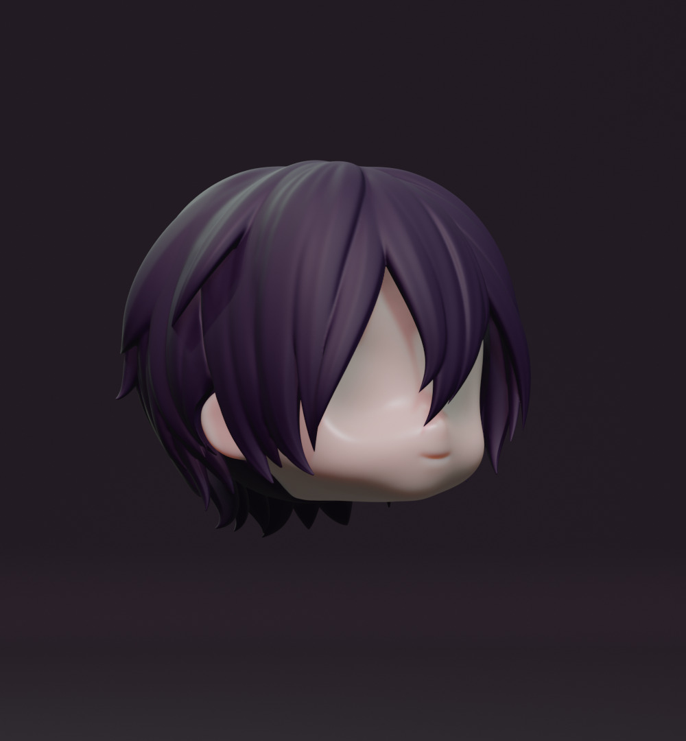 Yato Noragami custom hair nendoroid 3D print model_2