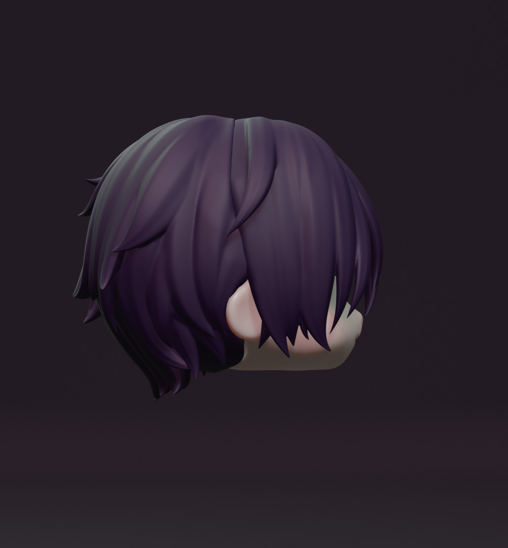 Yato Noragami custom hair nendoroid 3D print model_3
