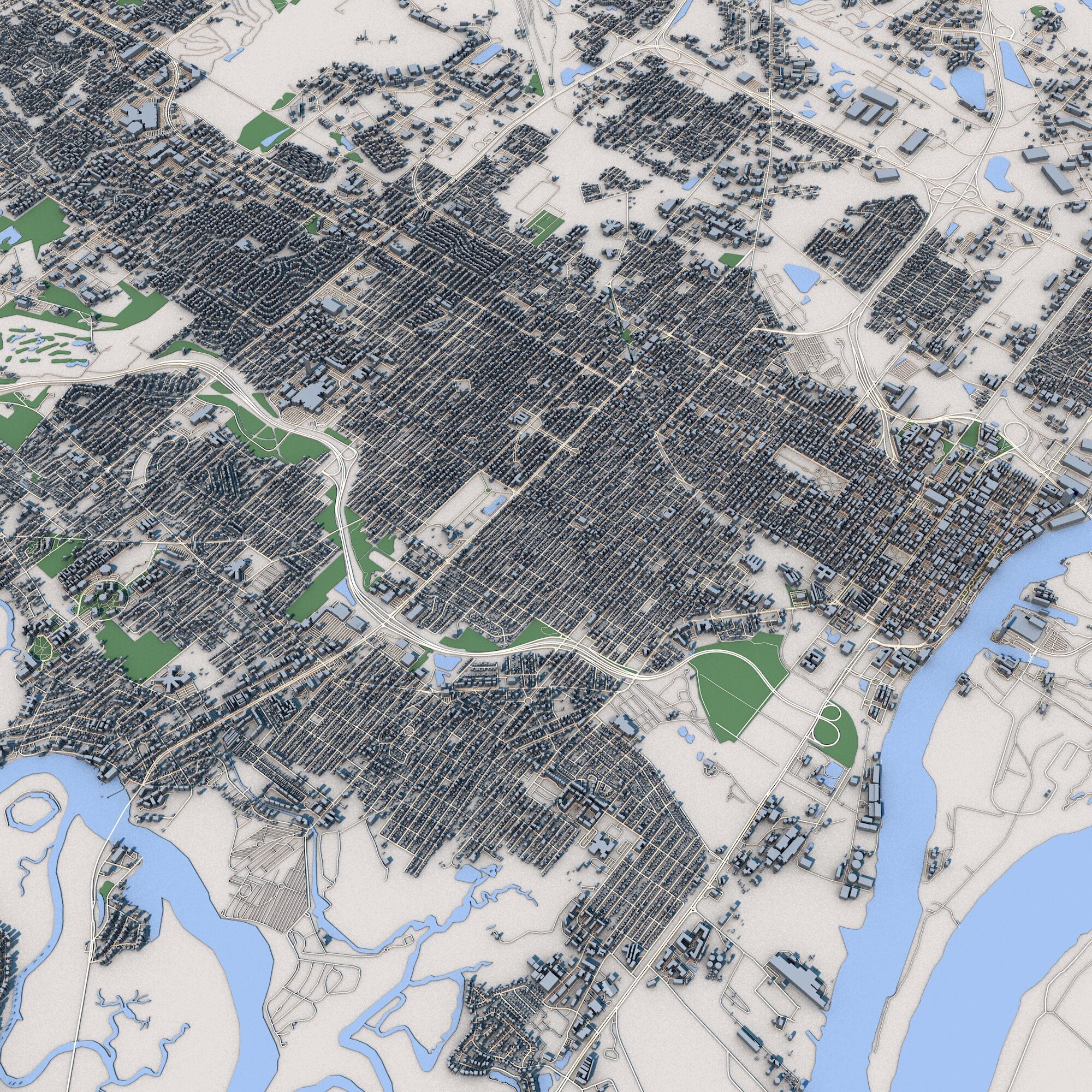 Savannah City Georgia 3D model_6