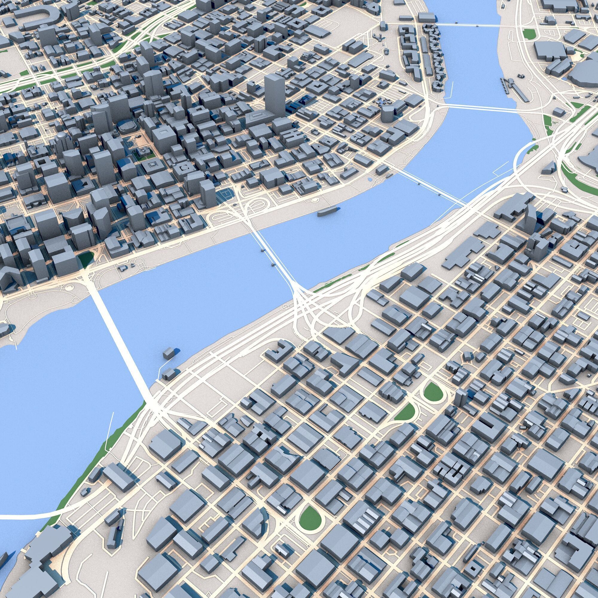 Portland City Oregon USA 3D model_7