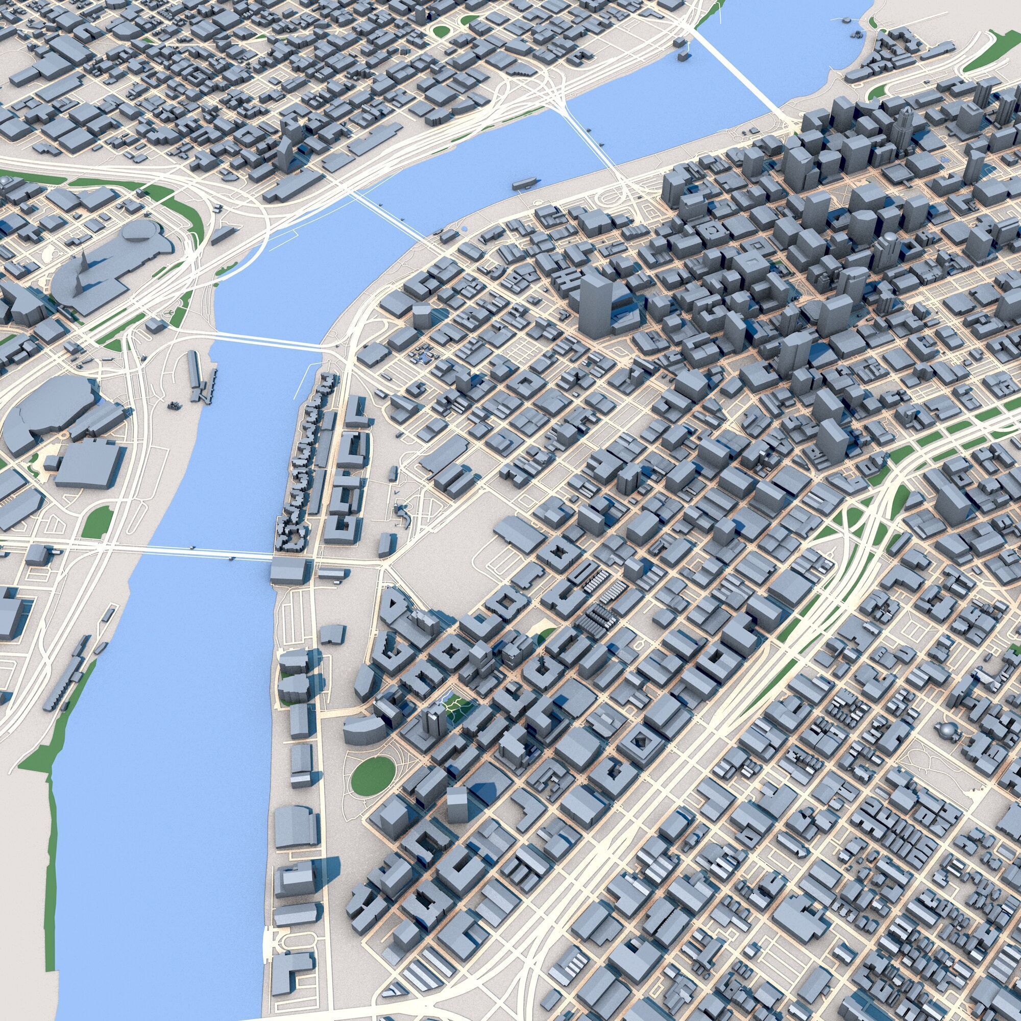 Portland City Oregon USA 3D model_5