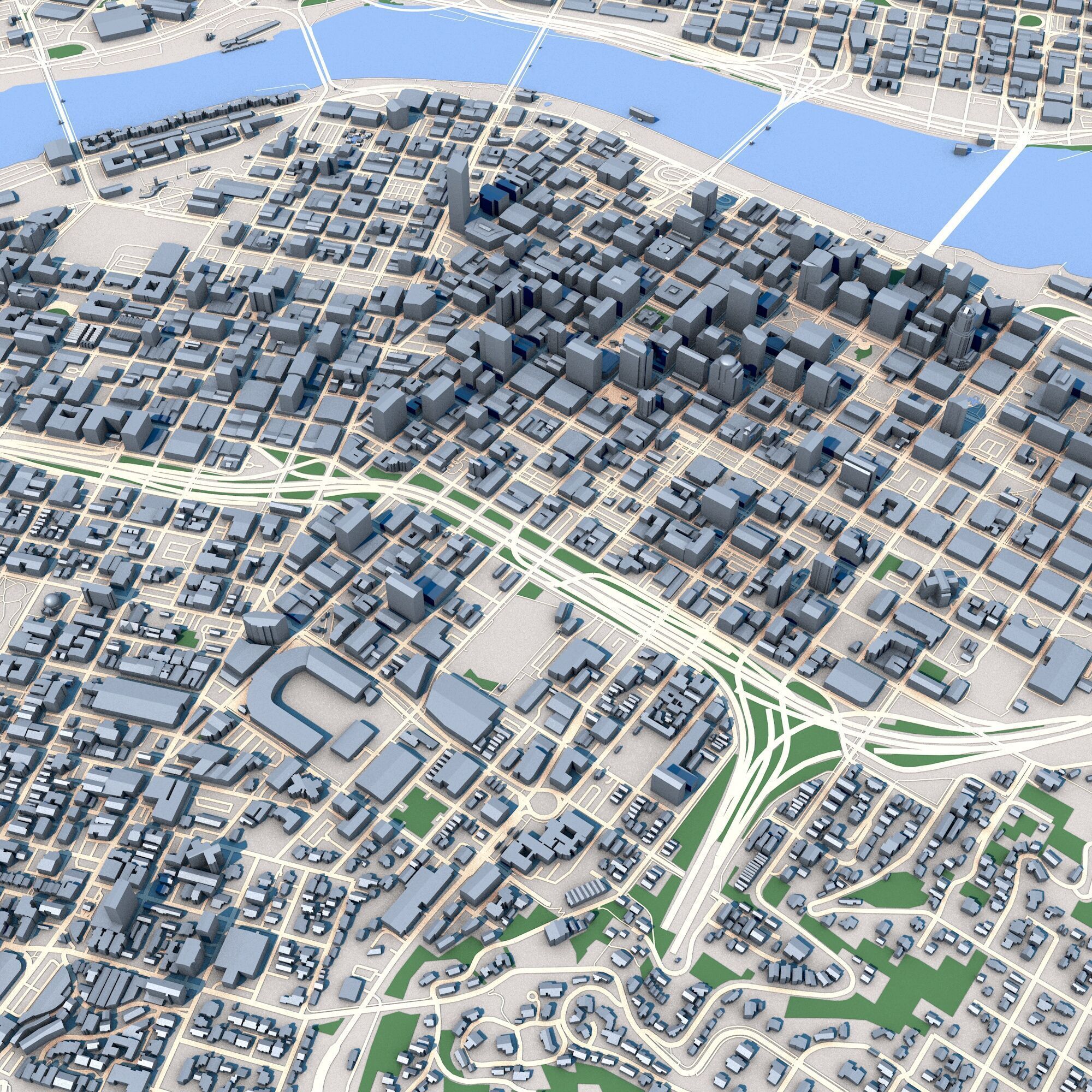Portland City Oregon USA 3D model_4