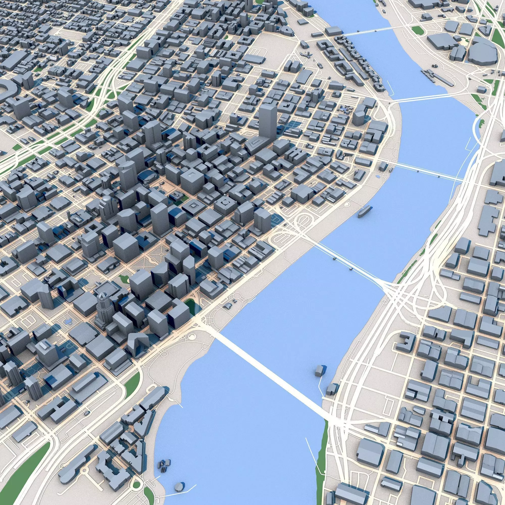 Portland City Oregon USA 3D model_0