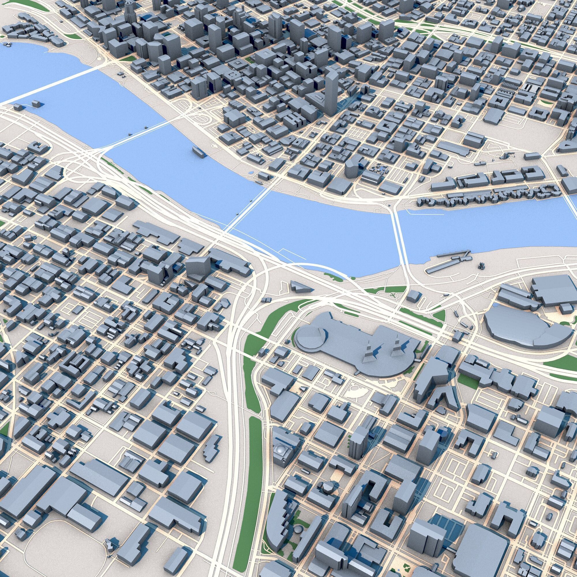 Portland City Oregon USA 3D model_6