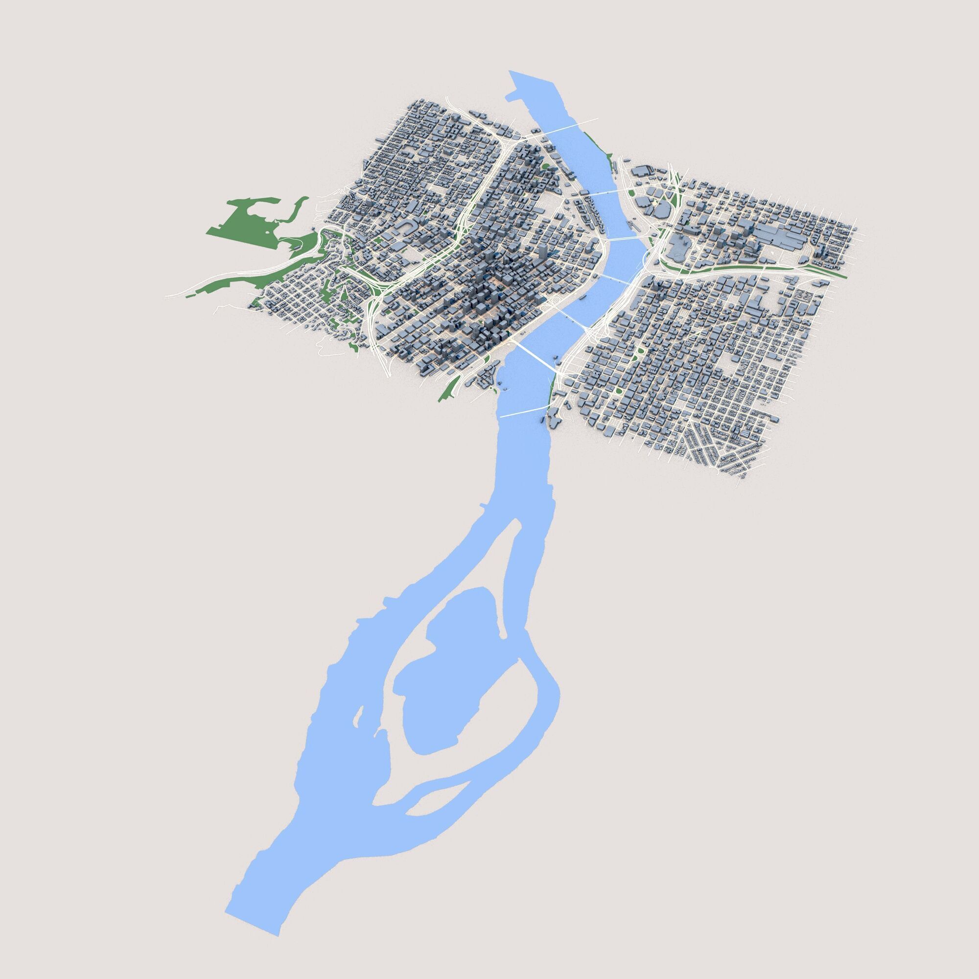 Portland City Oregon USA 3D model_1