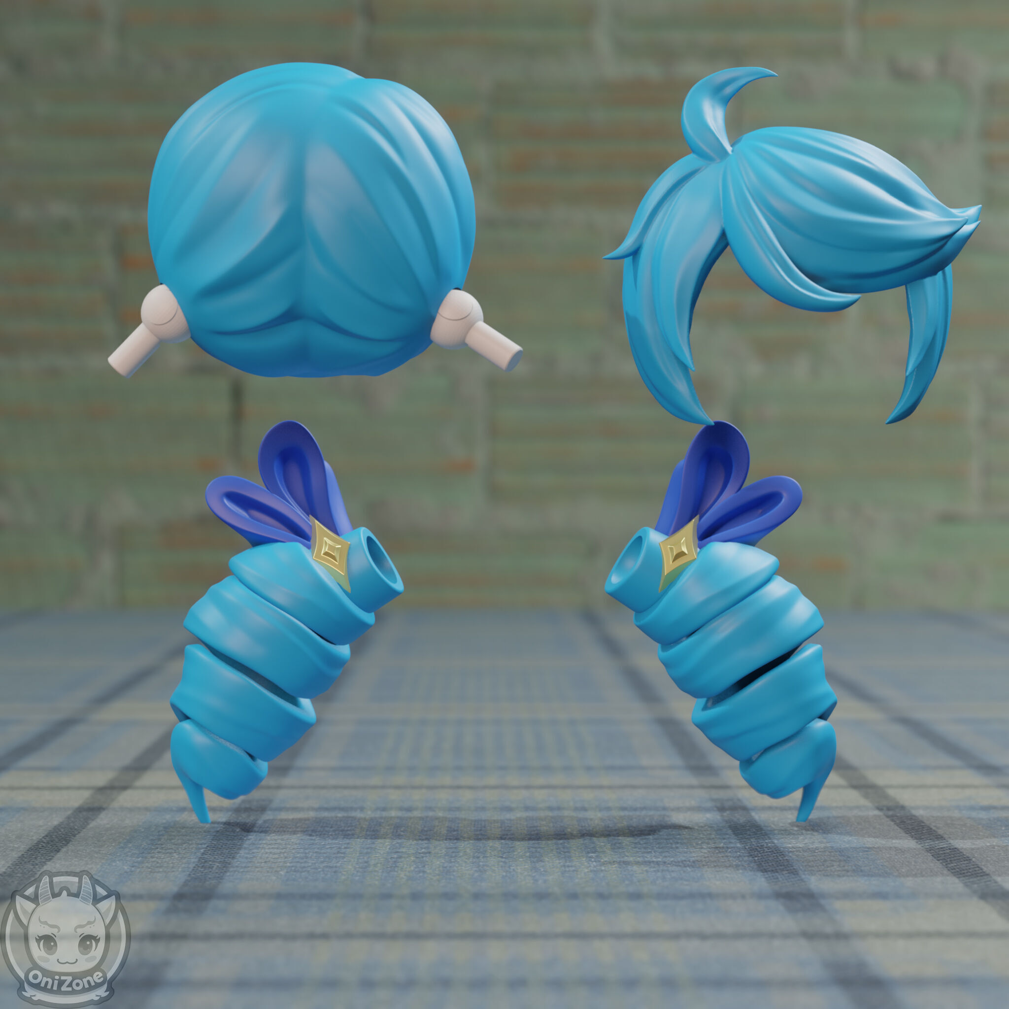 Gwen tft custom nendoroid hair 3D print model_3