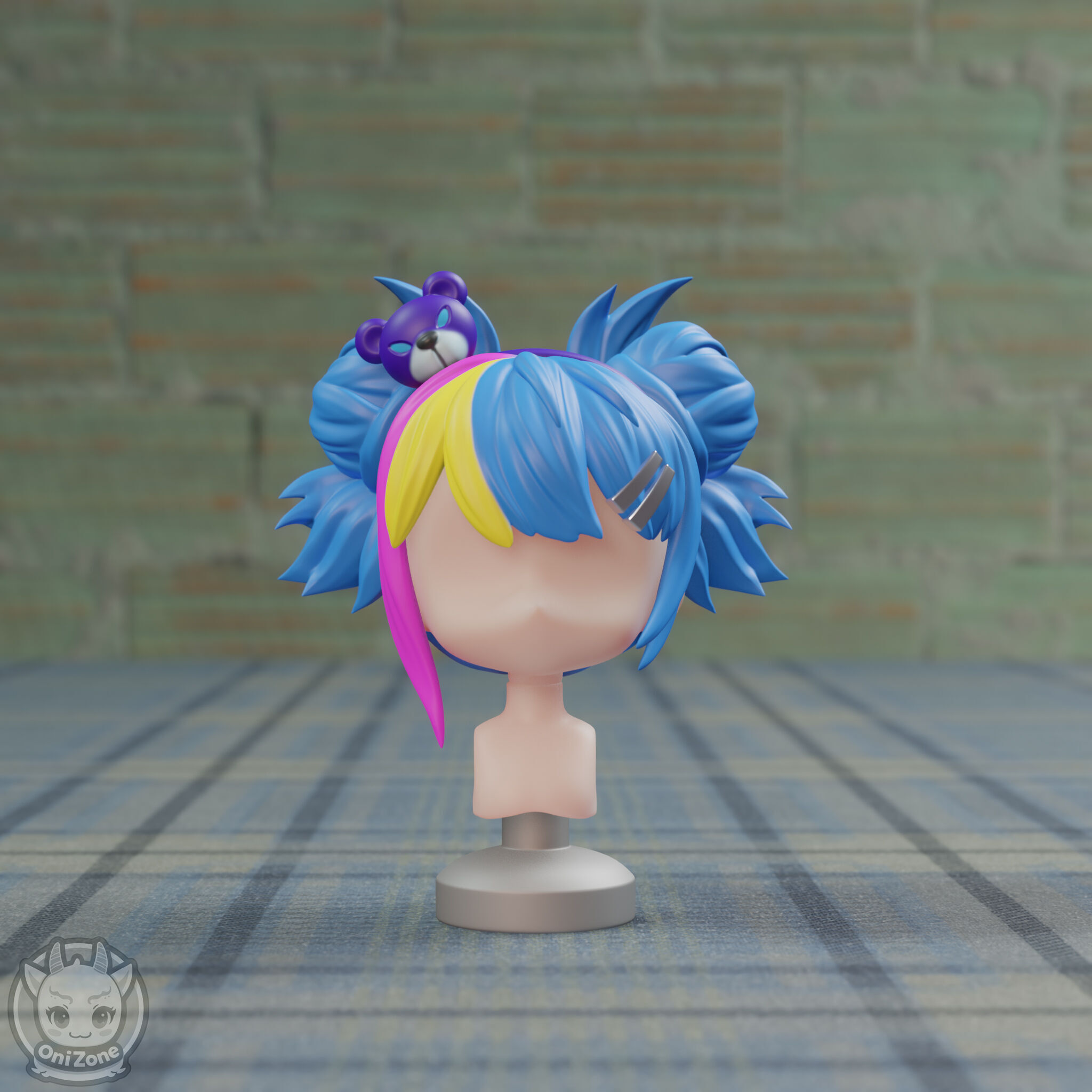 Prestige Arcane Superfan Annie custom nendoroid hair 3D print model_1