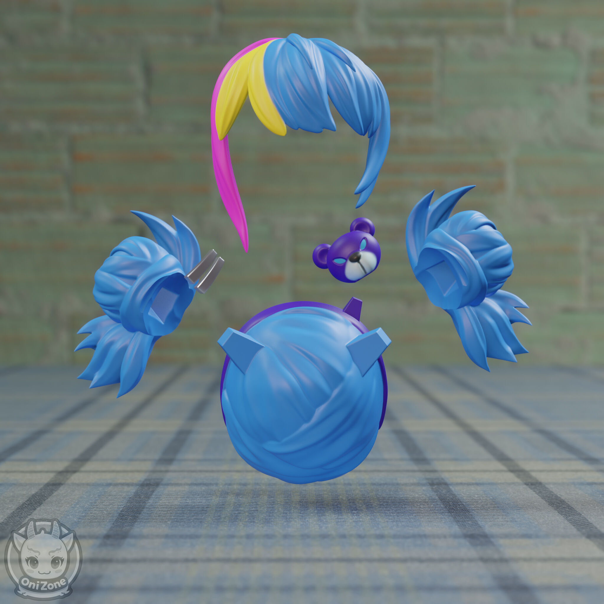 Prestige Arcane Superfan Annie custom nendoroid hair 3D print model_4