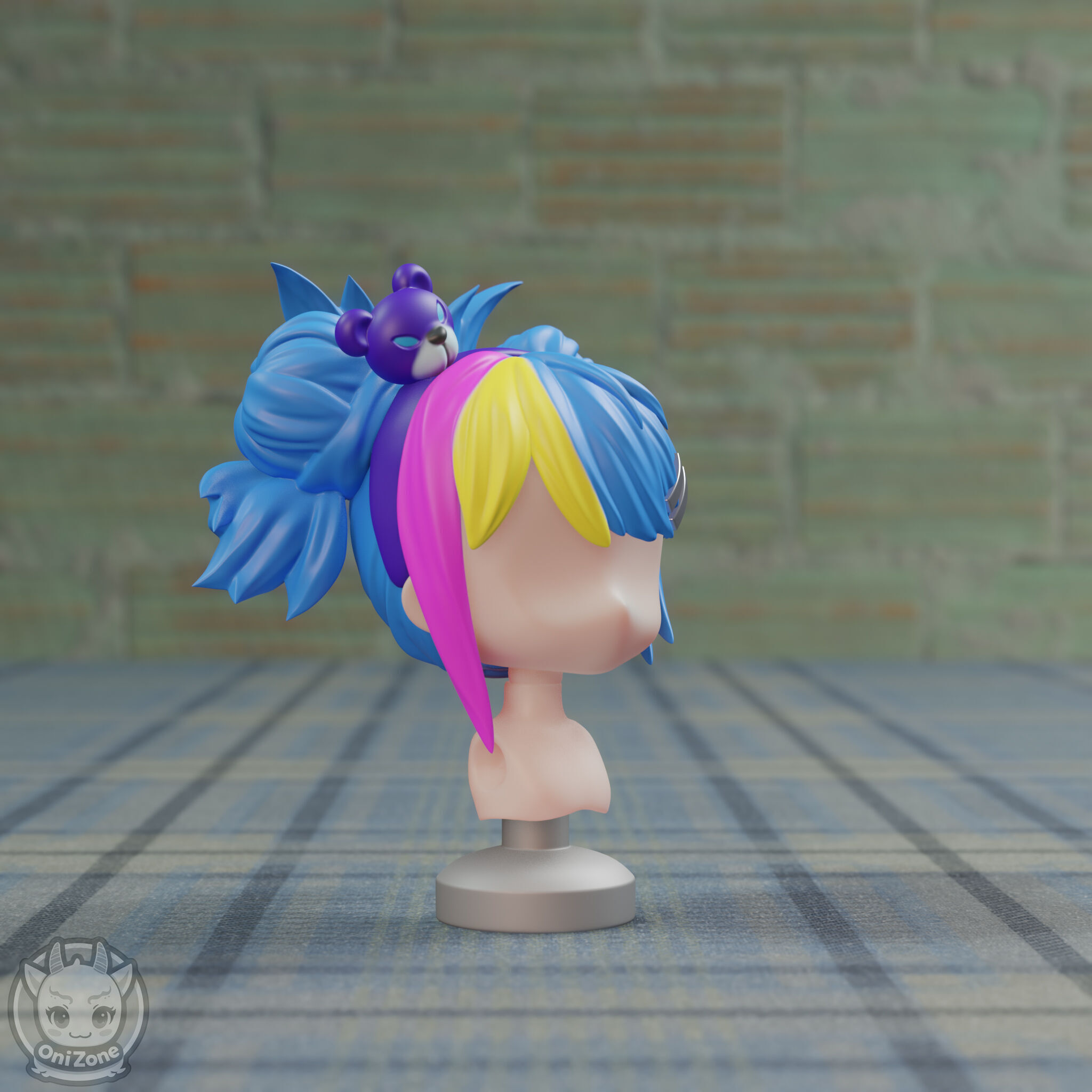Prestige Arcane Superfan Annie custom nendoroid hair 3D print model_2