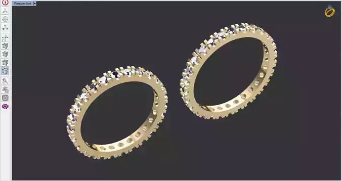 micro prong setting eternity band in two sizes