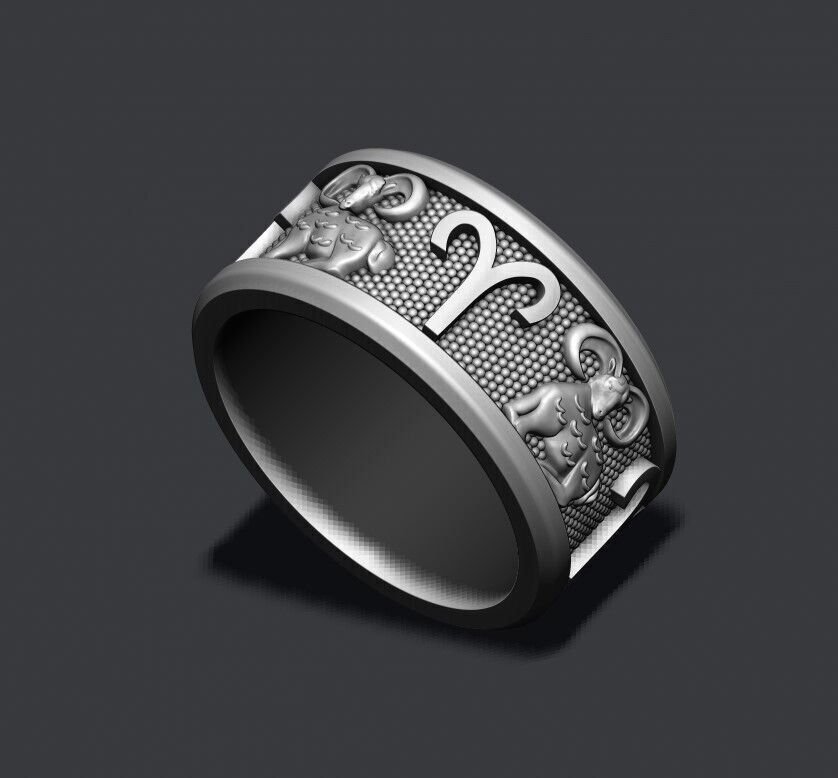 zodiac Aries lite ring 3D print model_7