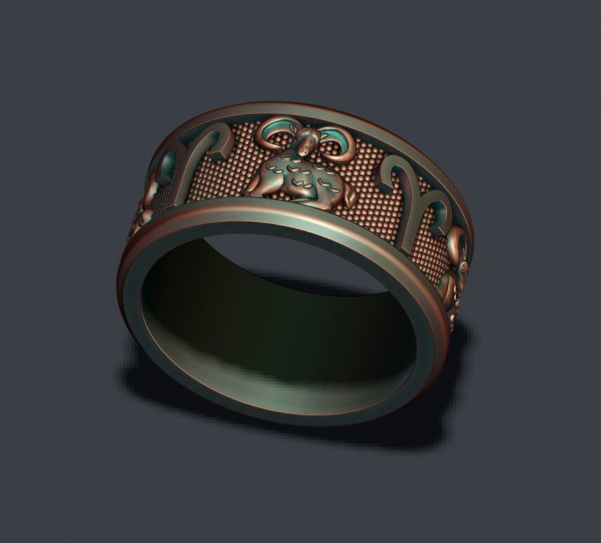 zodiac Aries lite ring 3D print model_4